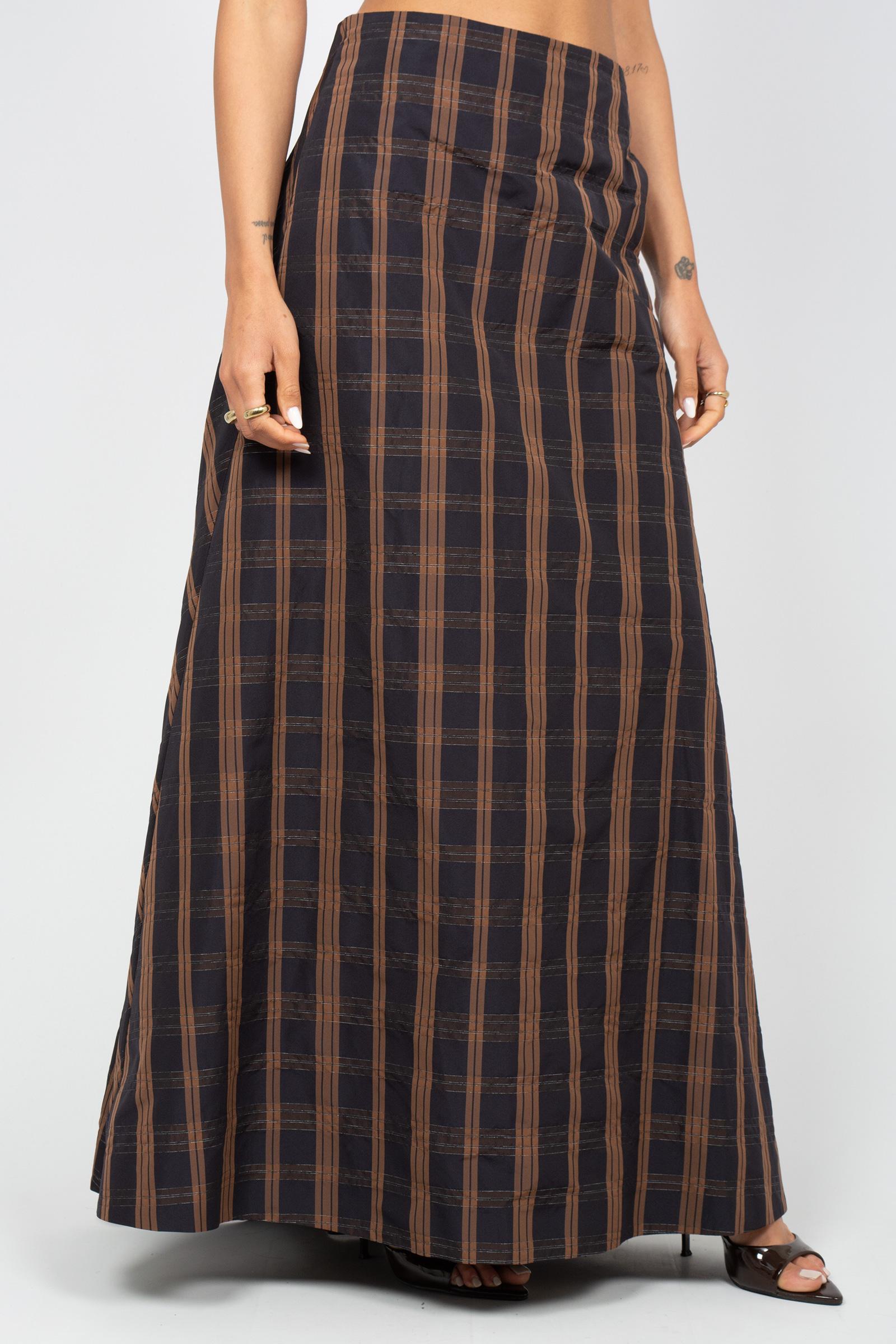 gonna lunga in taffeta a quadri BRACHETTODD14 999 DOUUOD 