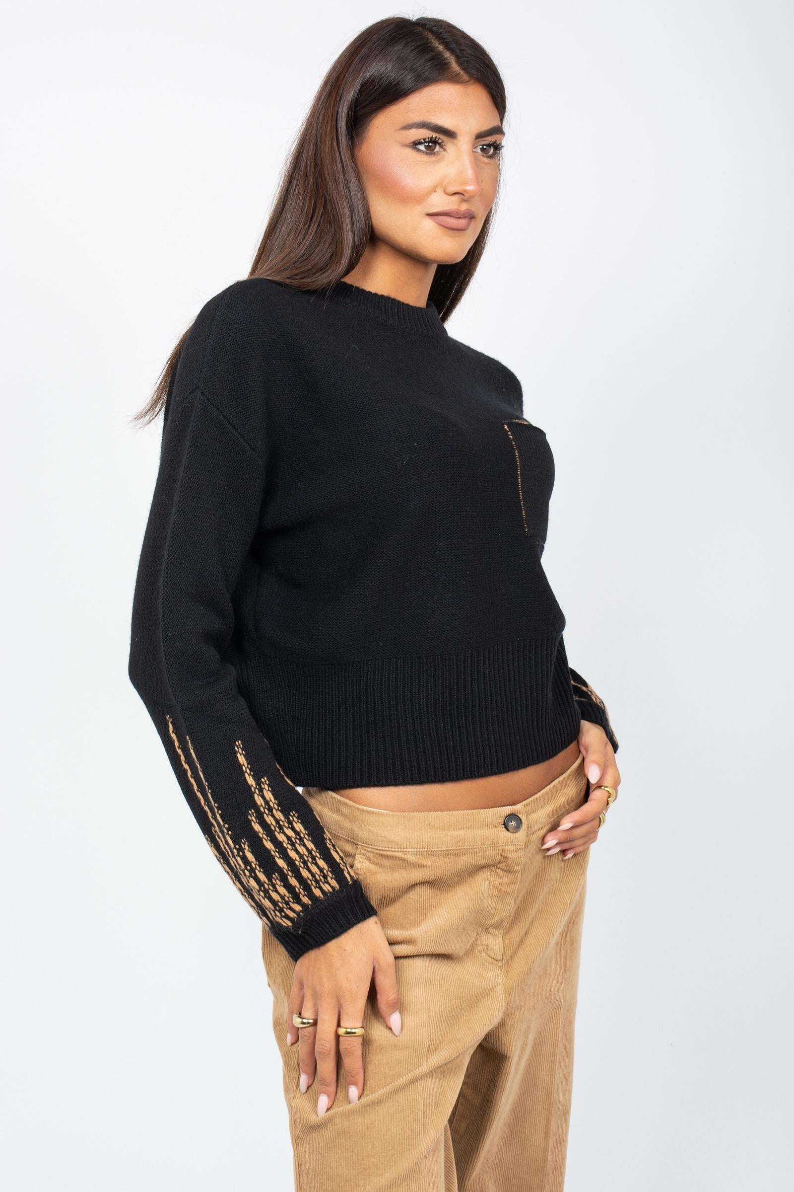 girocollo con taschino in misto lana M121J004848N A1 DIANA GALLESI 