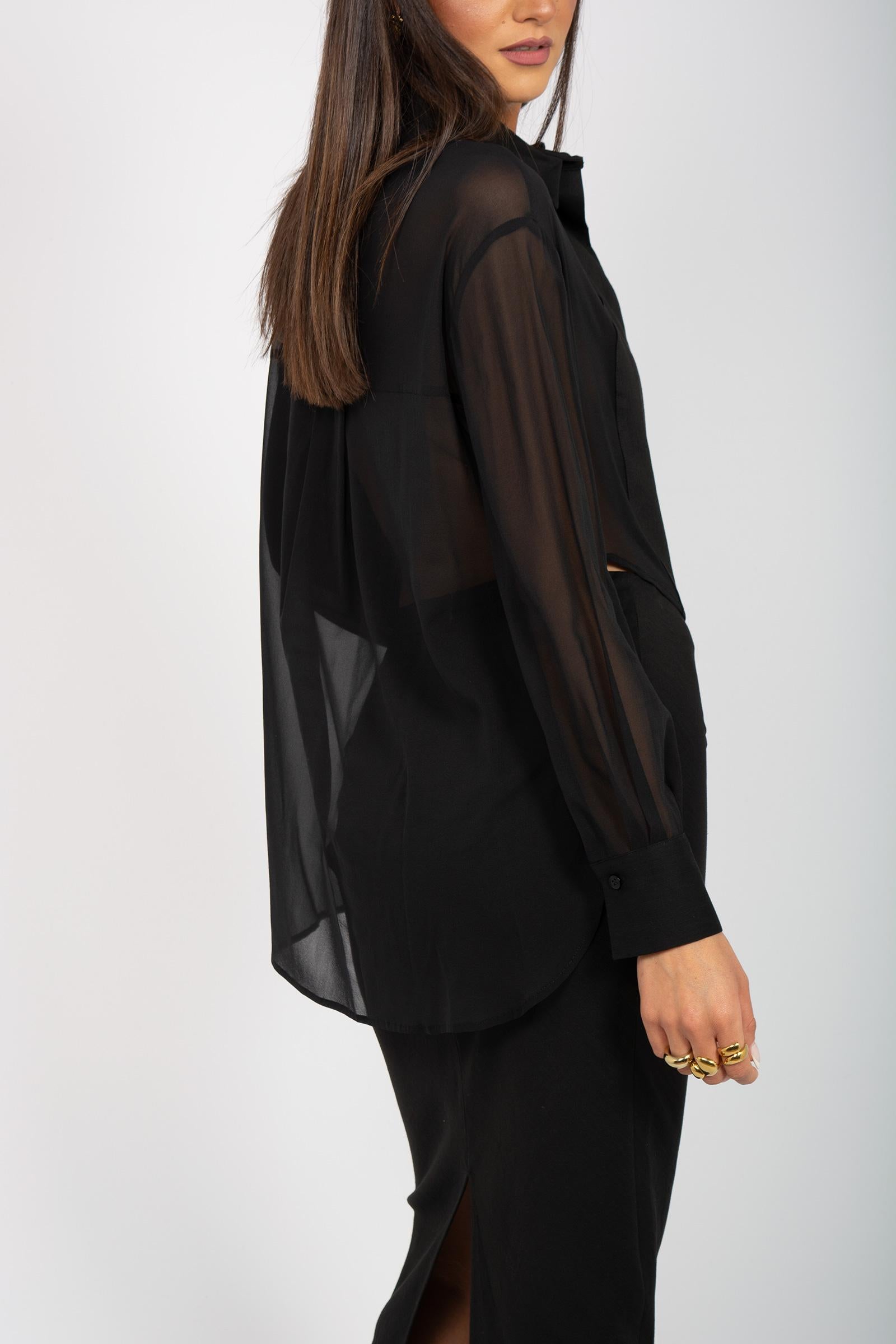 camicia in seta e lino &#39;serena&#39; E5SH11 Y69 ERIKA CAVALLINI 