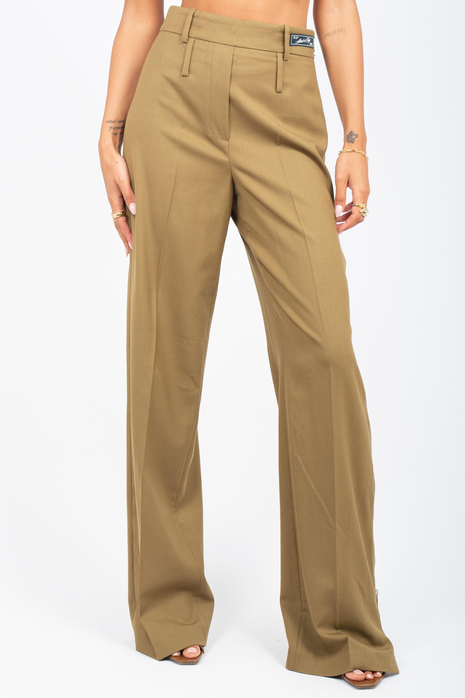 pantalone in fresco lana con zip 'acantha' E5WH01 S23 ERIKA CAVALLINI 