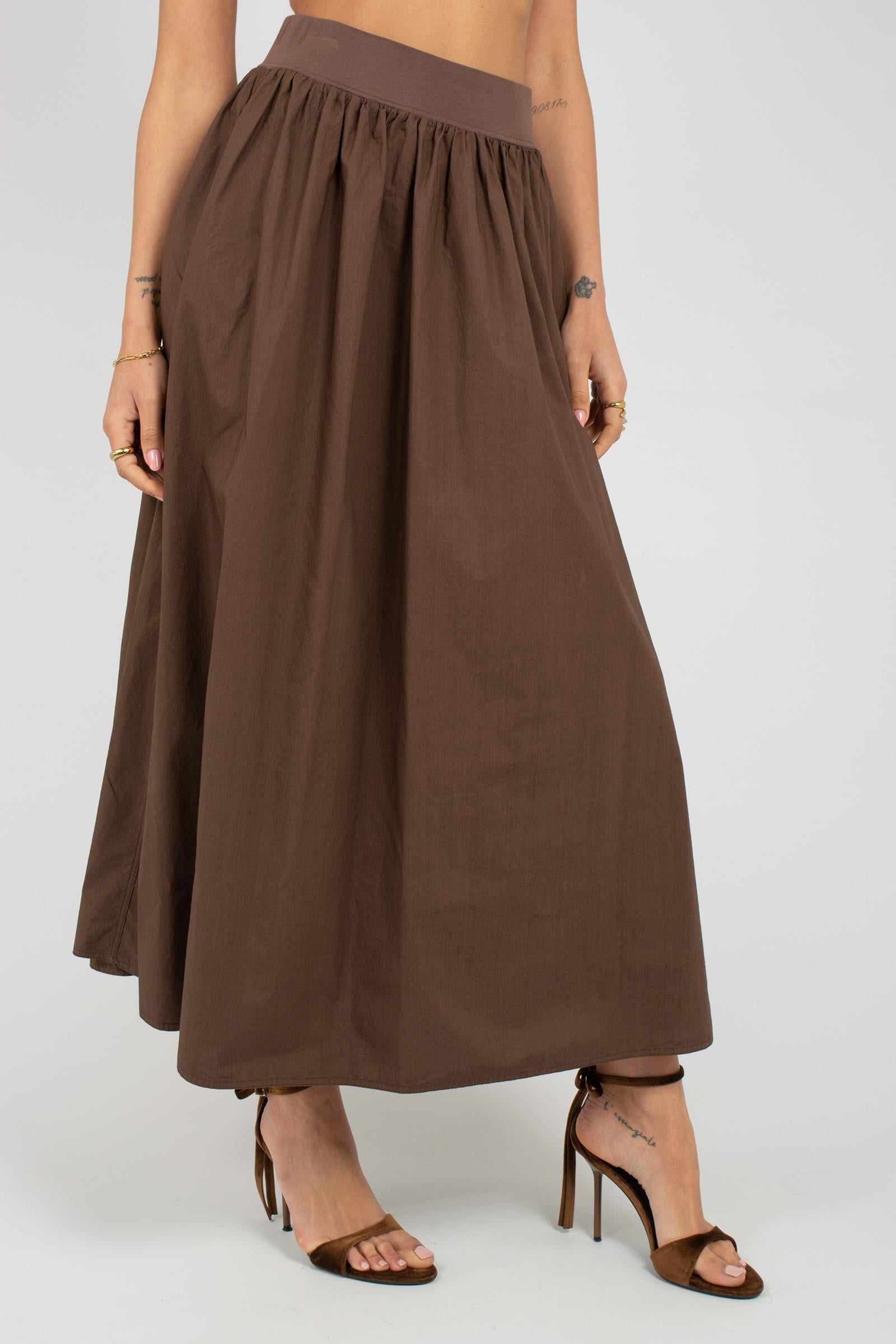 gonna in popeline di cotone N1907G401 747 ROSSO 35 