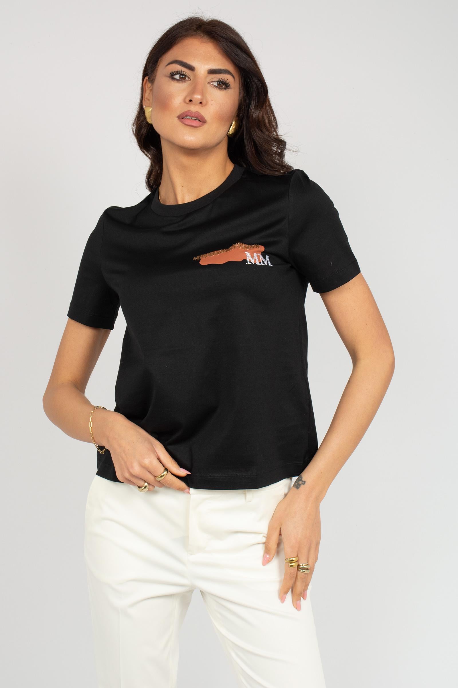 t-shirt in cotone con logo 'licenza' 2616941108600 015 MM - MAX MARA 