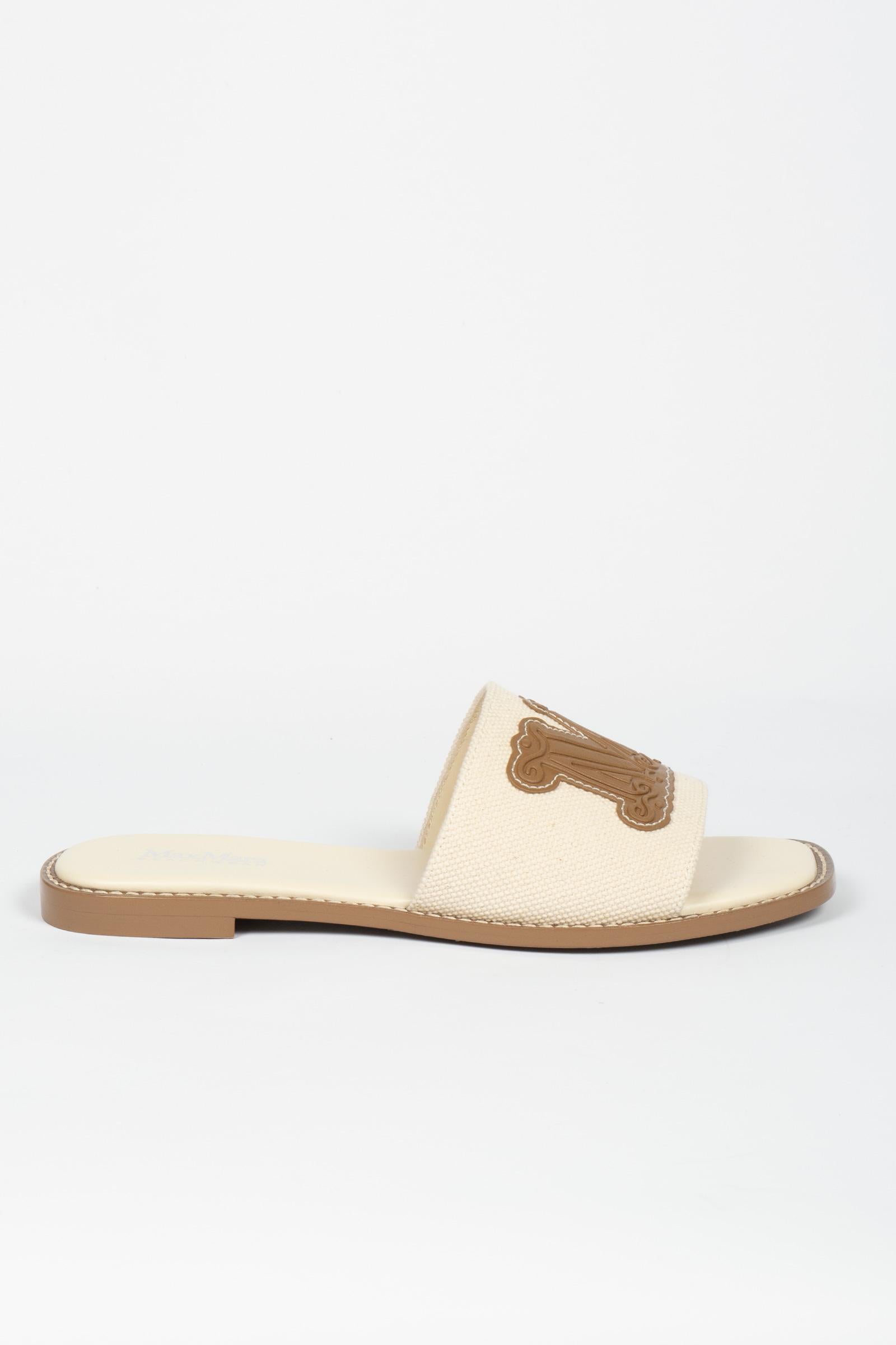 Pantofola con logo MM 'caucaso' 2616521039600 001 MAXMARA BEACHWARE 