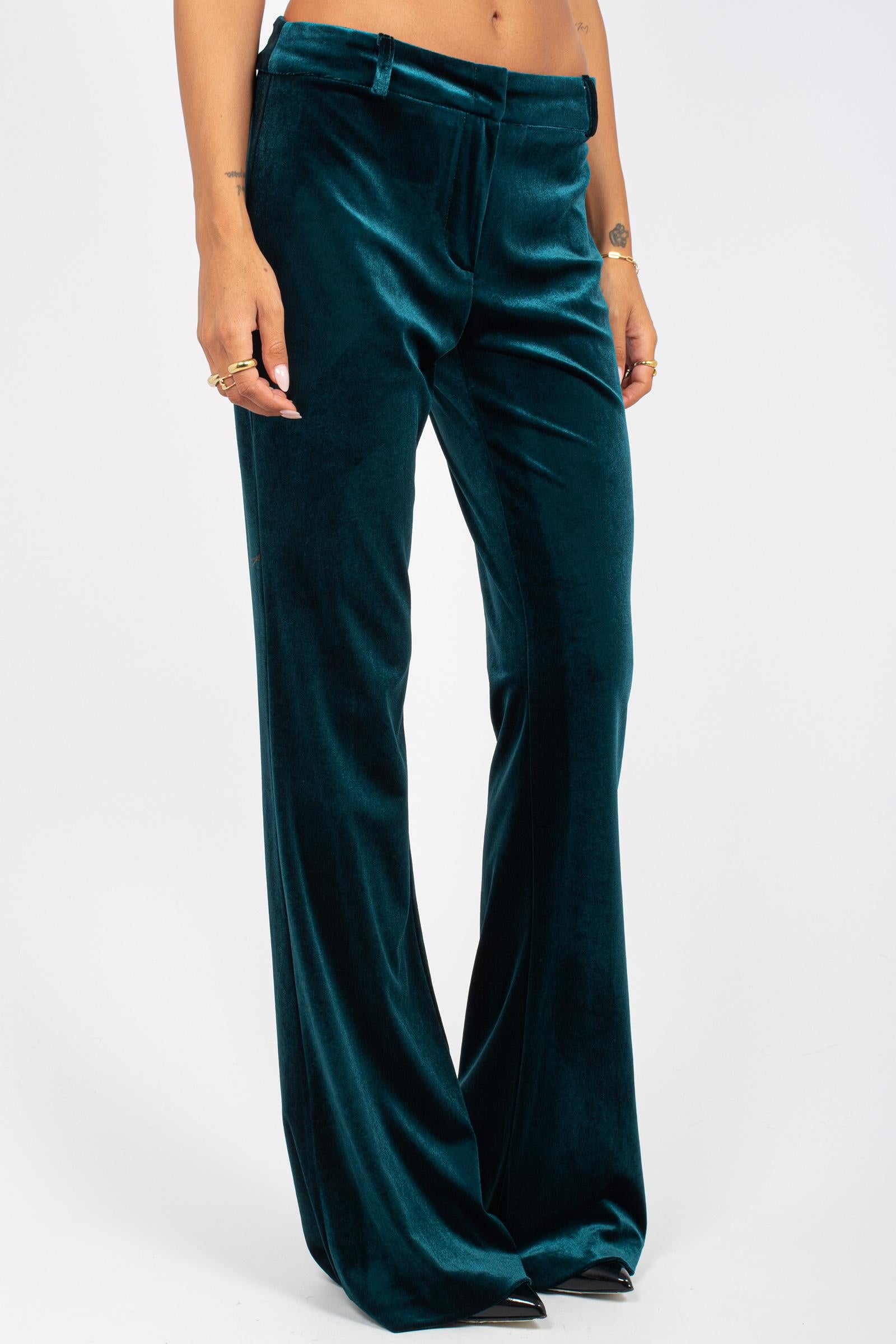 pantalone in velluto PA3022ARTPA026 EMERALD ACTUALEE 
