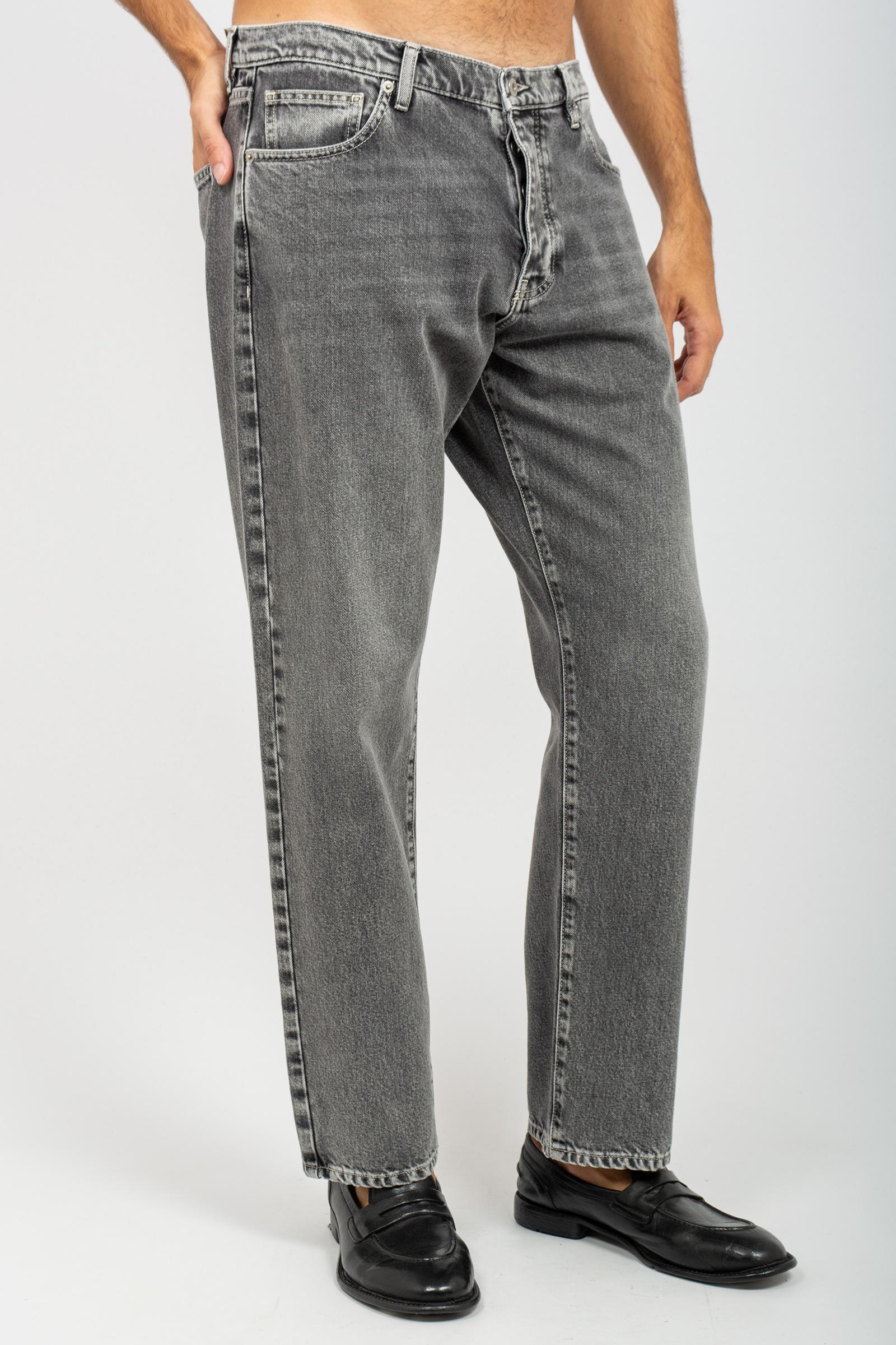 denim in cotone wide fit B6F0060 DENIMGRIGIO AMARANTO 