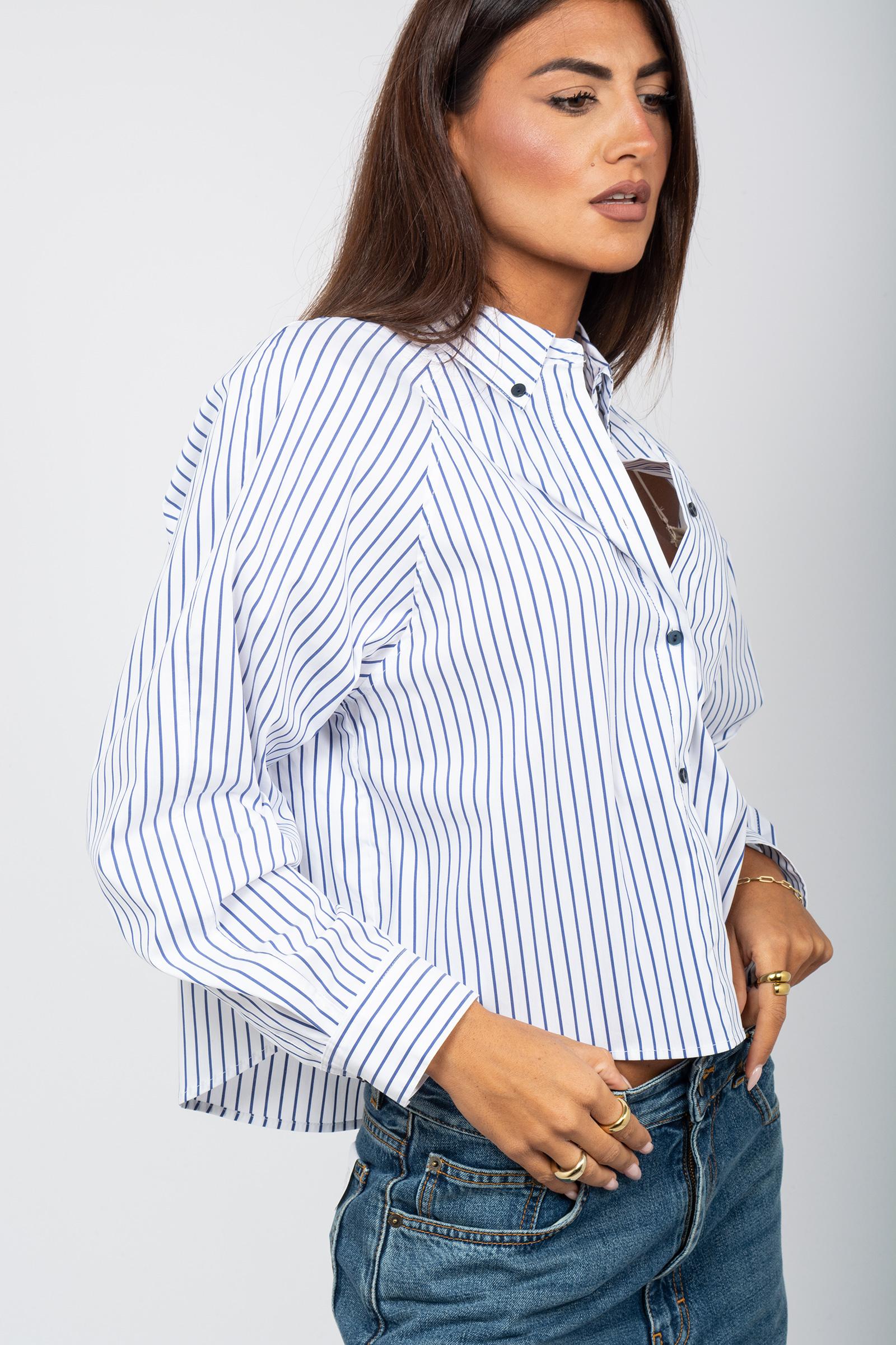 camicia a righe in cotone 5048R002906N 01 DIANA GALLESI 