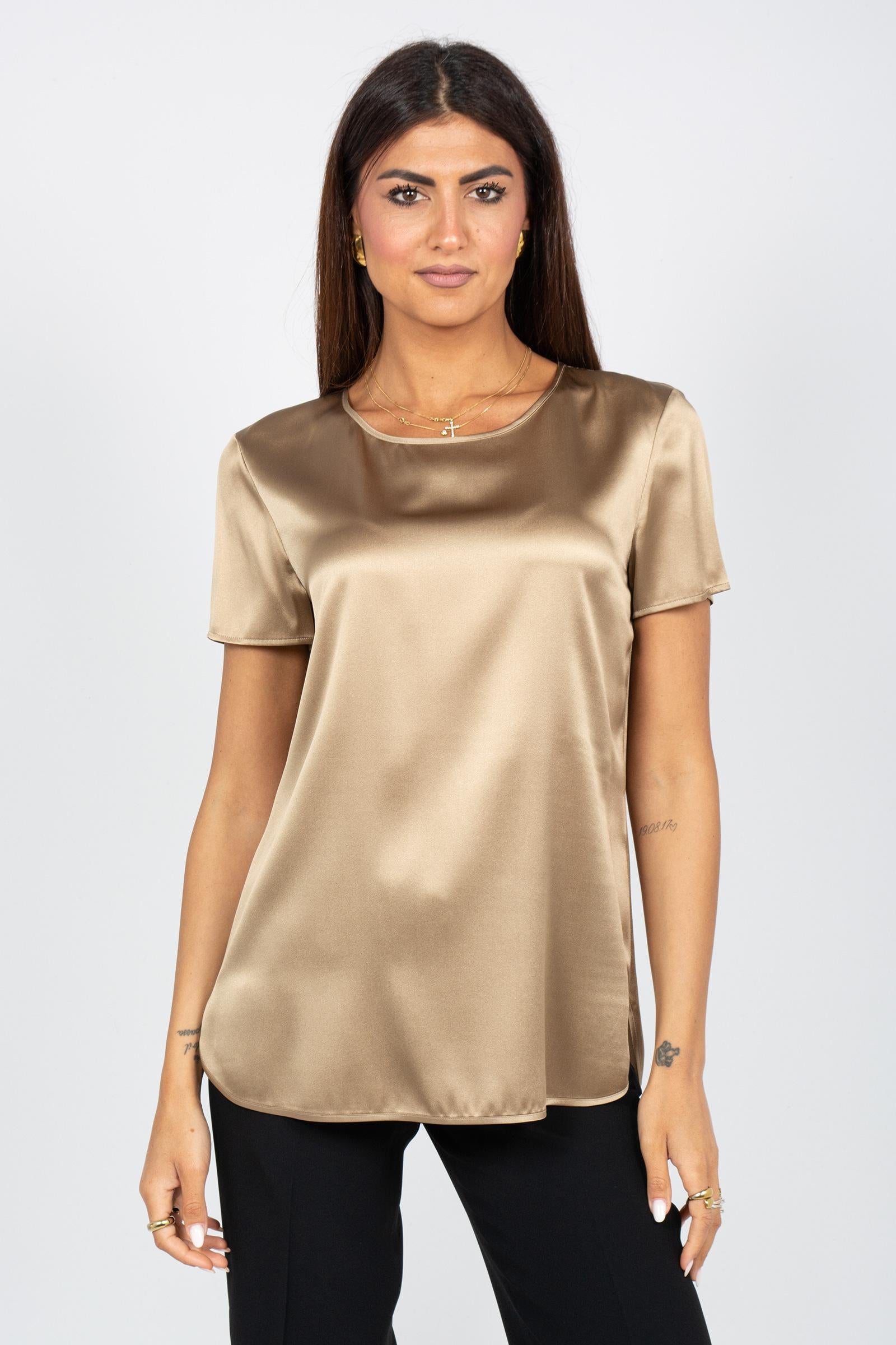 t-shirt in seta 'cortona' 2616111037600 027 MM - MAX MARA 