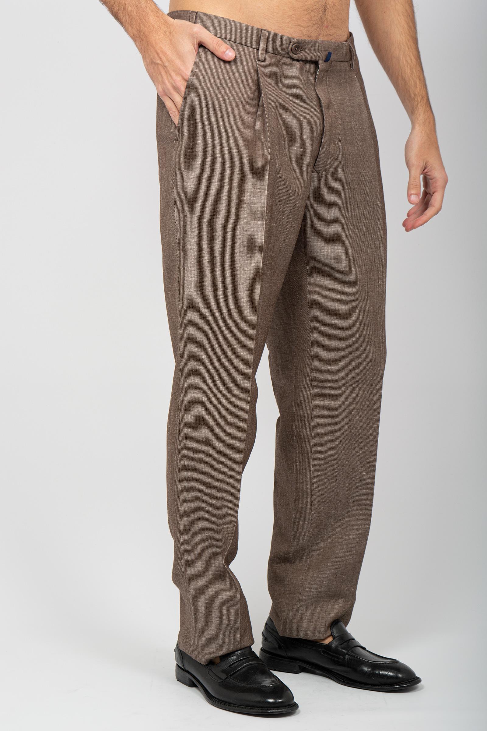 pantalone vita alta in cotone e canapa BABYLONTF0532 630 THE GIGI 