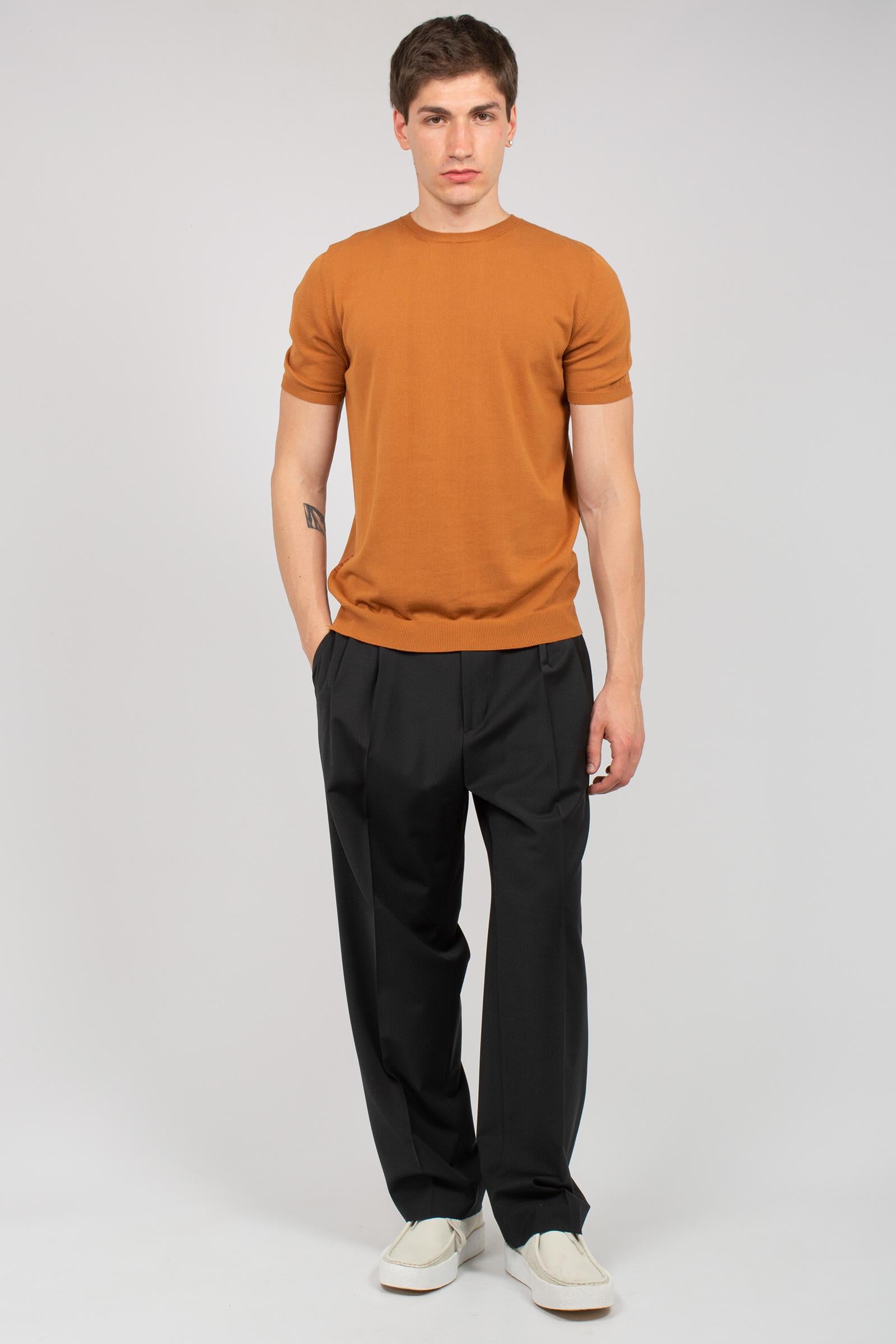 pantalone fondo 23cm in misto lana 'mat' MATTBCMS26 NERO BE ABLE 