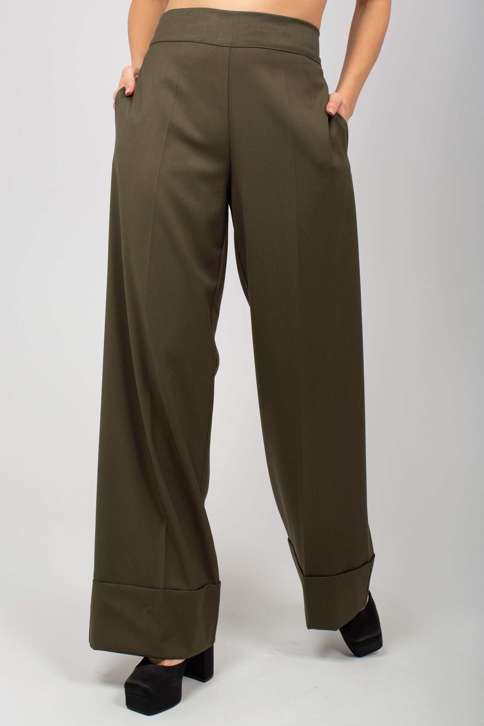 pantalone largo in flanella tecnica 61753 17 D.EXTERIOR 