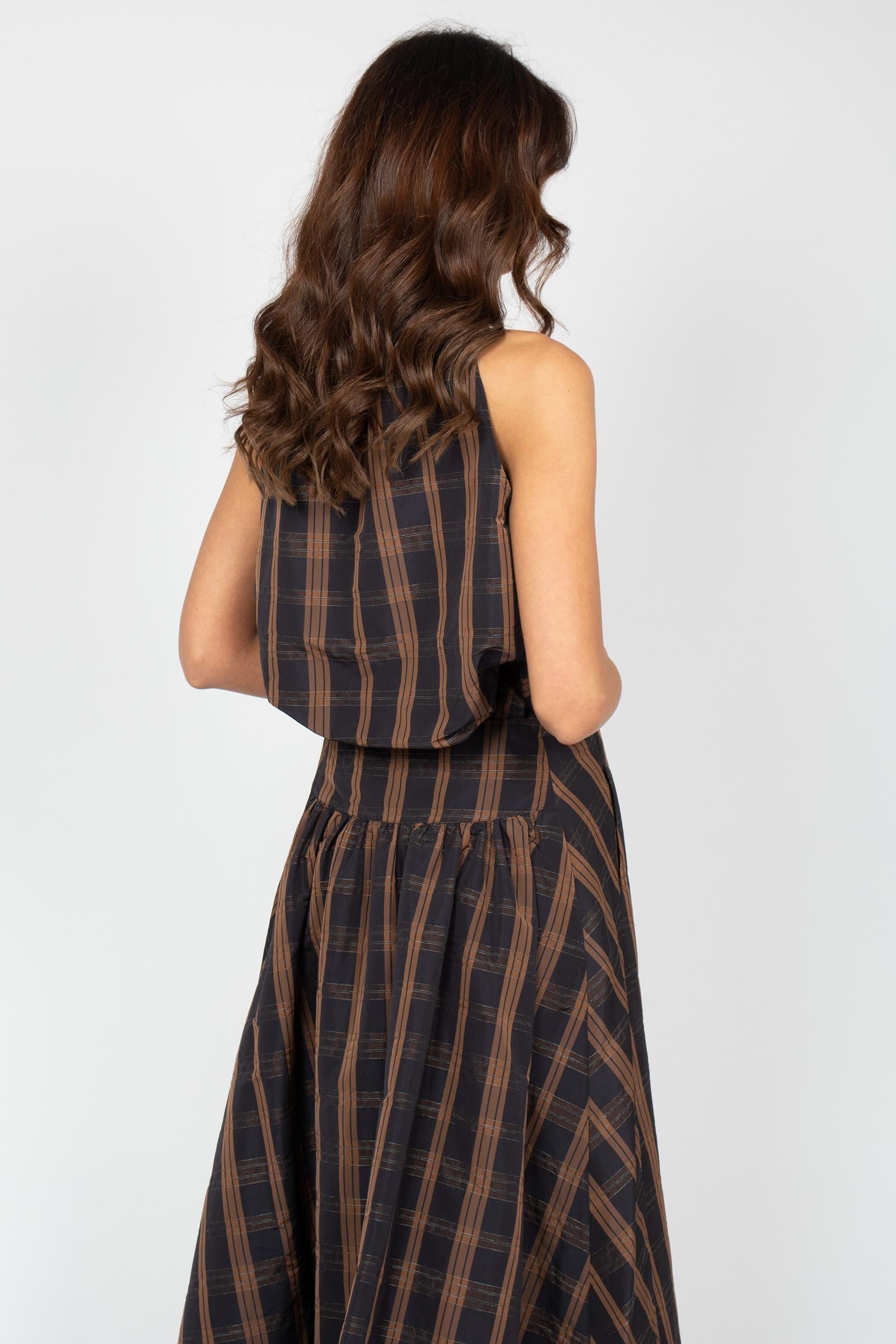 top scollo america in taffeta a quadri MONTEFALCODD14 999 DOUUOD 