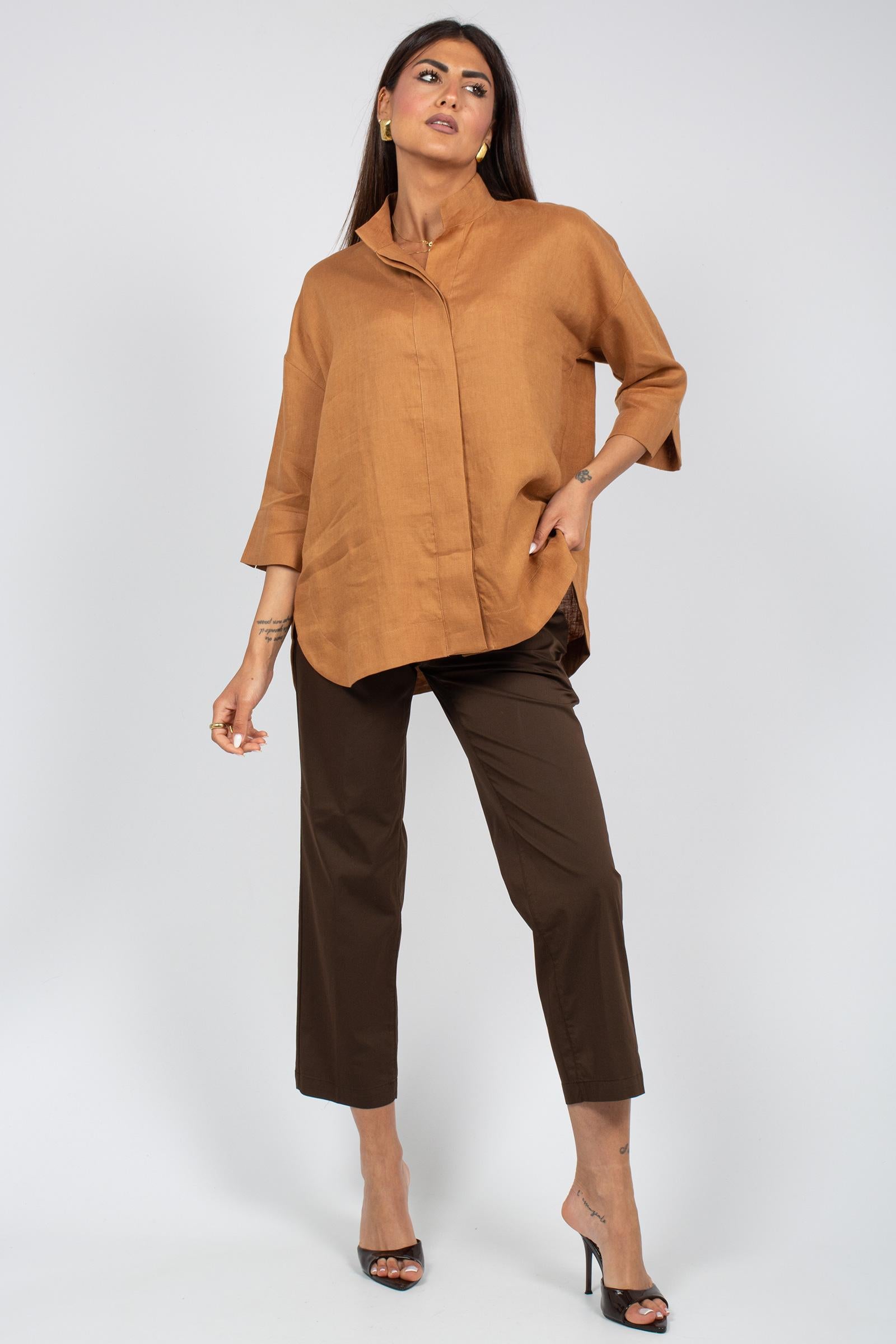 pantalone in misto cotone P26M700LJ CACAO VIA MASINI 80 