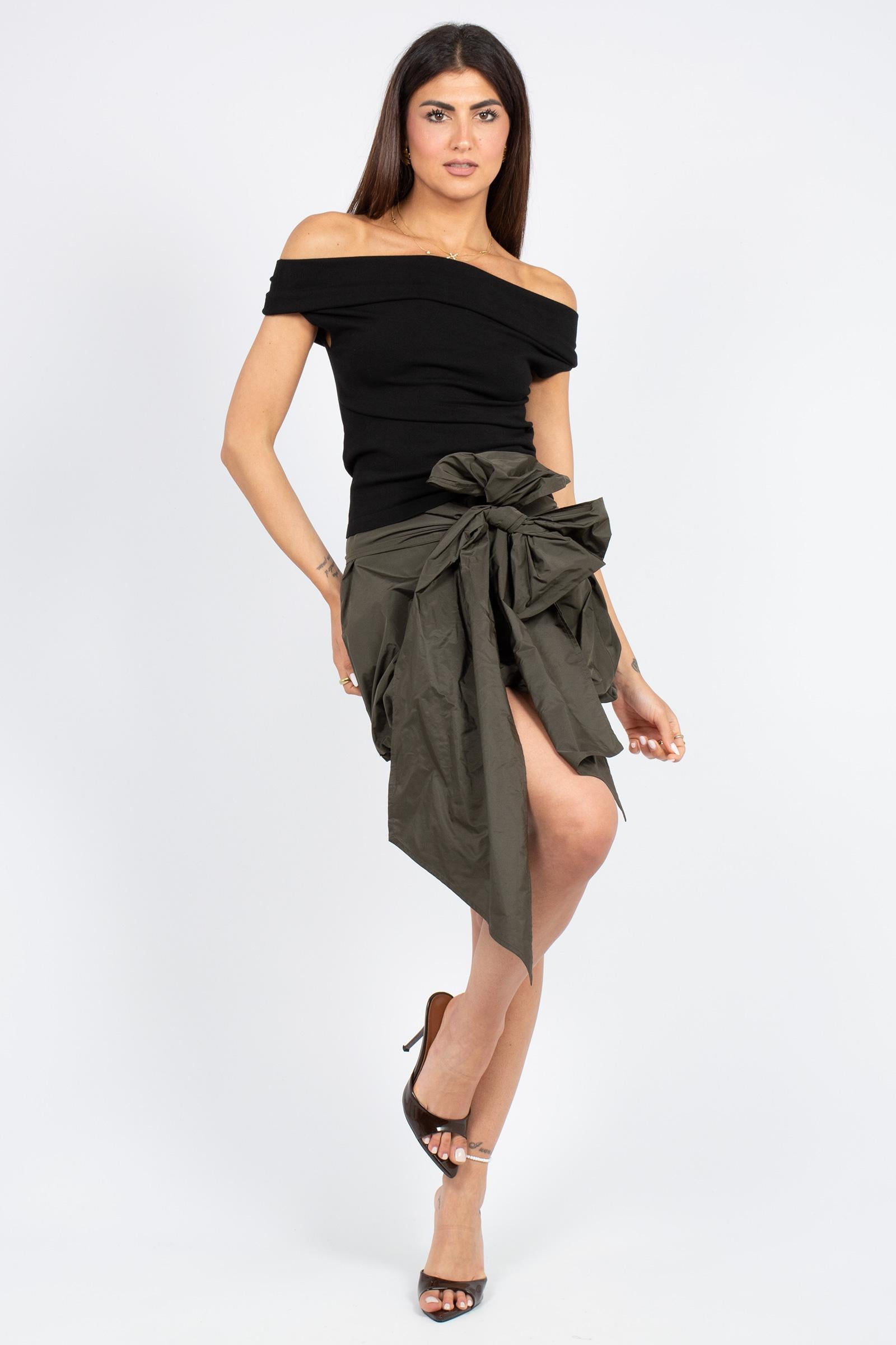 gonna in taffeta con nodo 'mary' P6SP02 S92 ERIKA CAVALLINI 