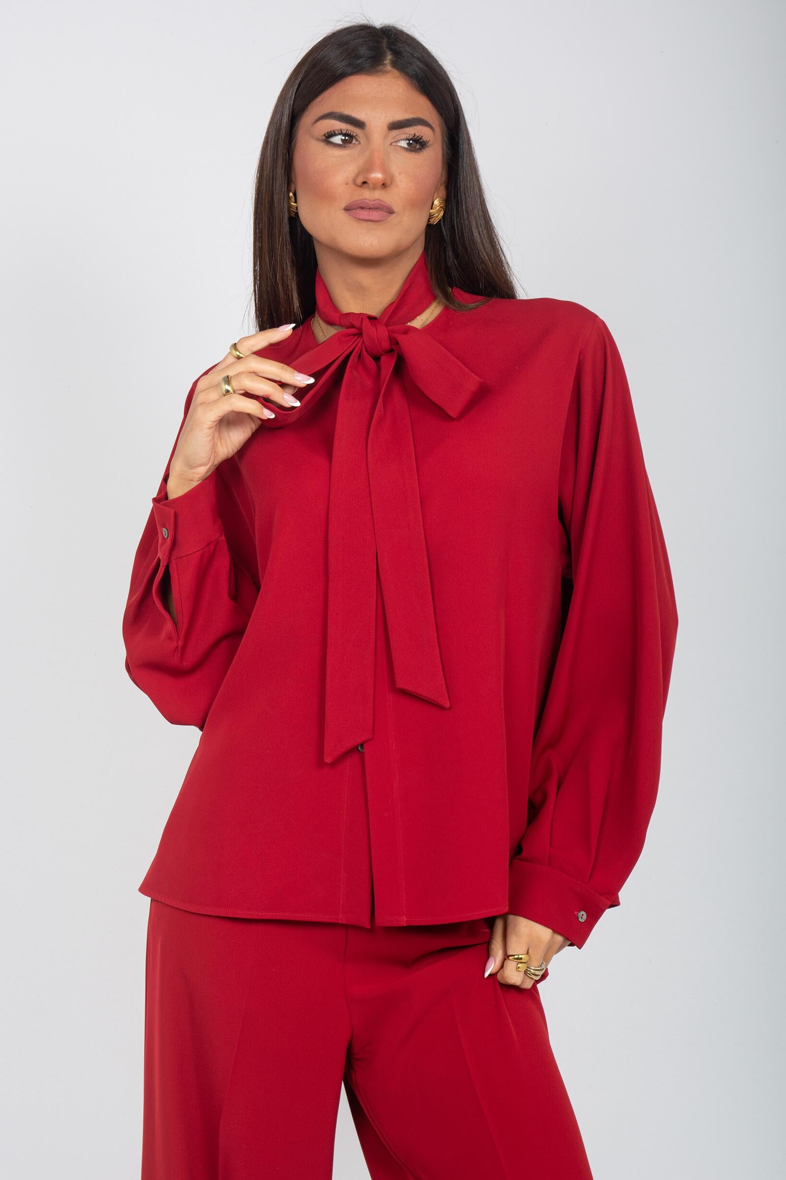 camicia con sciarpa staccabile 'antimonio' ANTIMONIODD07 BLOCCATO DOUUOD 