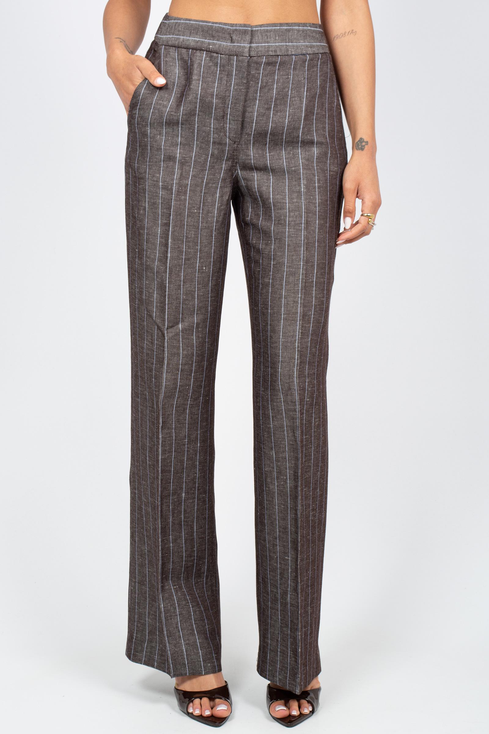 pantalone in lino e viscosa P26M976MF CACAODENIM VIA MASINI 80 