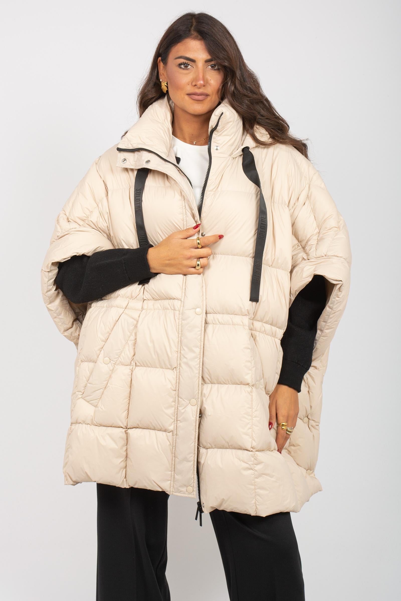 piumino oversize in nylon M1F0166 MANDORLA SOLOTRE 
