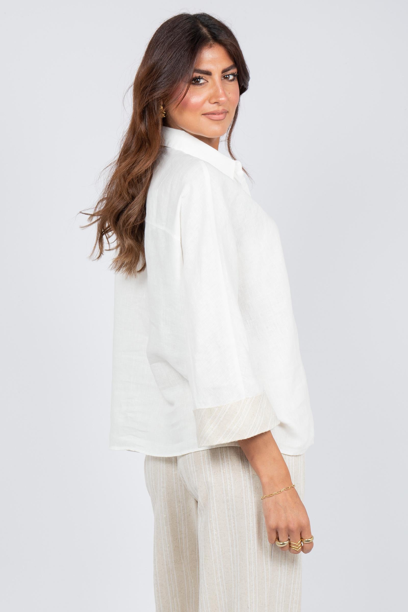 camicia kimono in lino SS260435154 111 PUROTATTO 