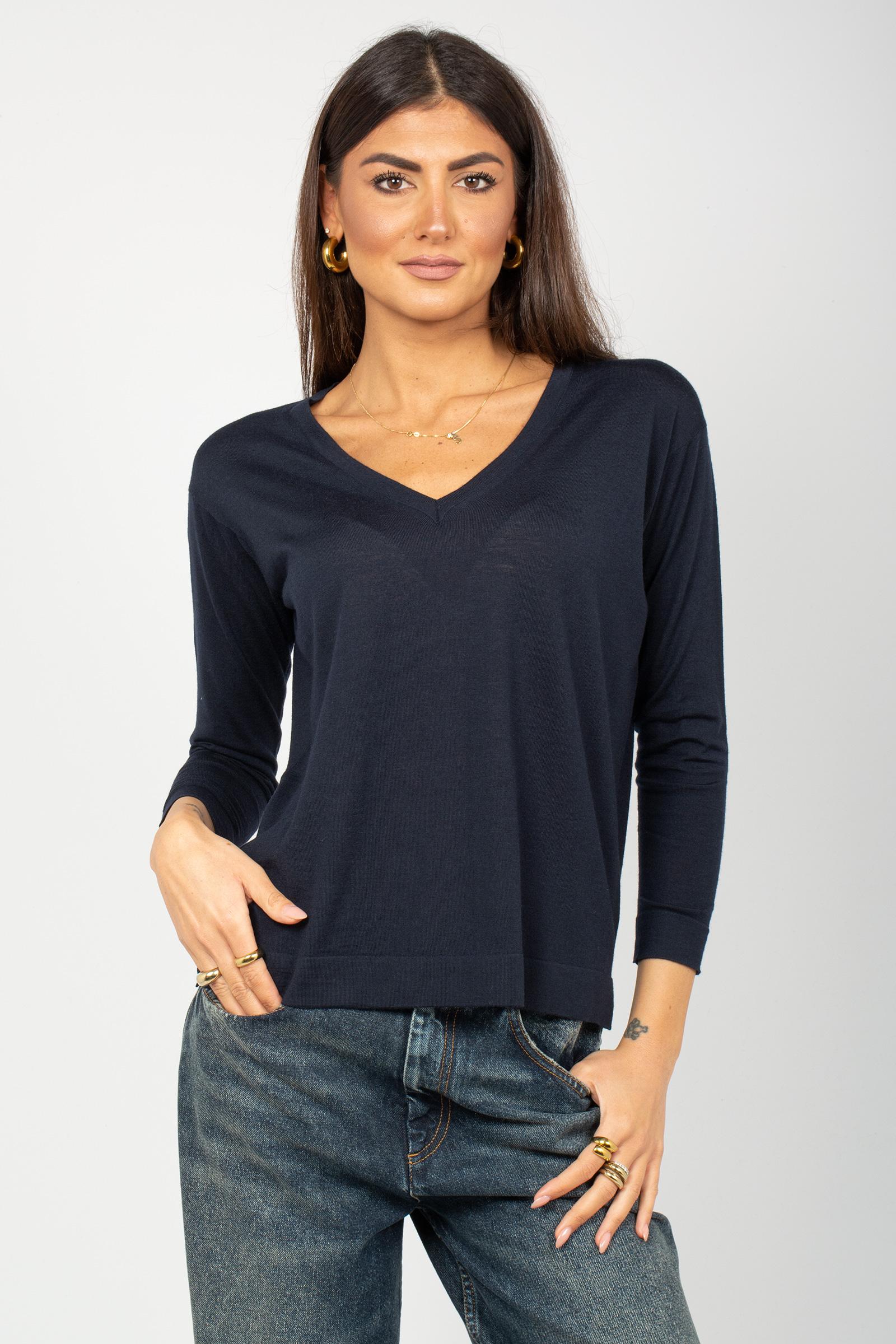 scollo v in lana merinos ultrafine L0D481NN 790 DRUMOHR 