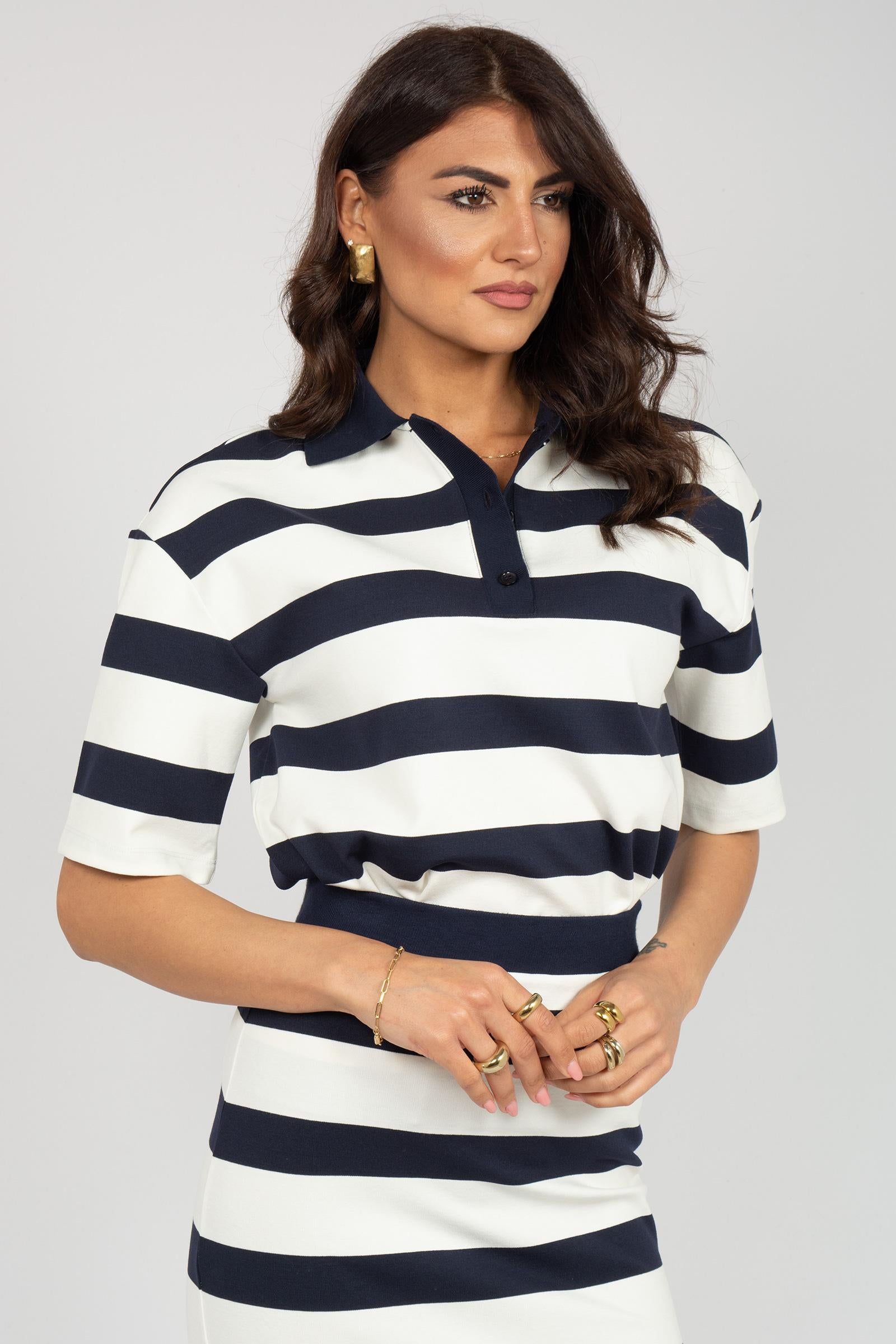 polo a righe in viscosa 'abetaia' 2616951017600 004 MM - MAX MARA 