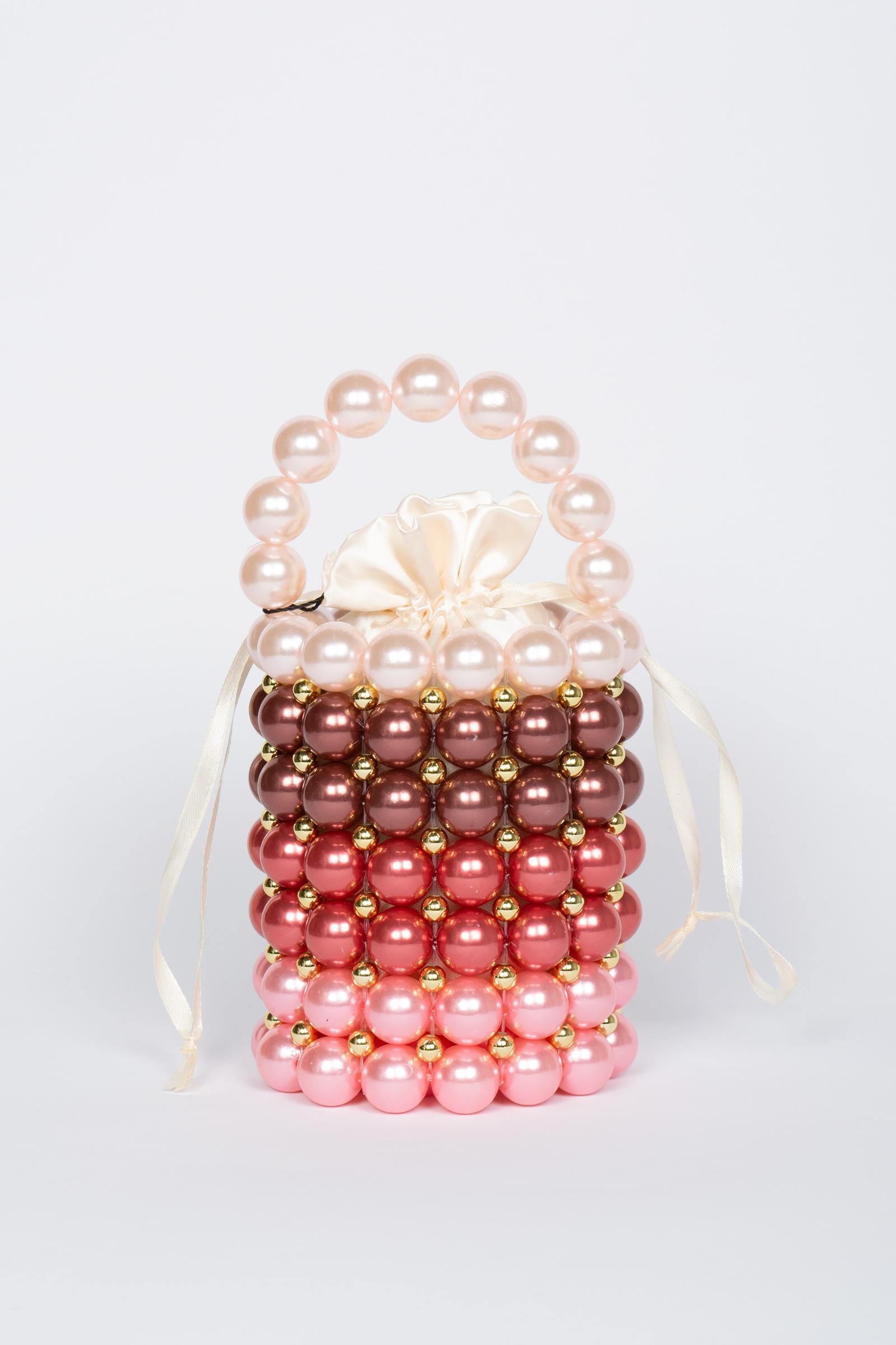 mini bucket con perle BPEARLS PINK MIRIAM STELLA 