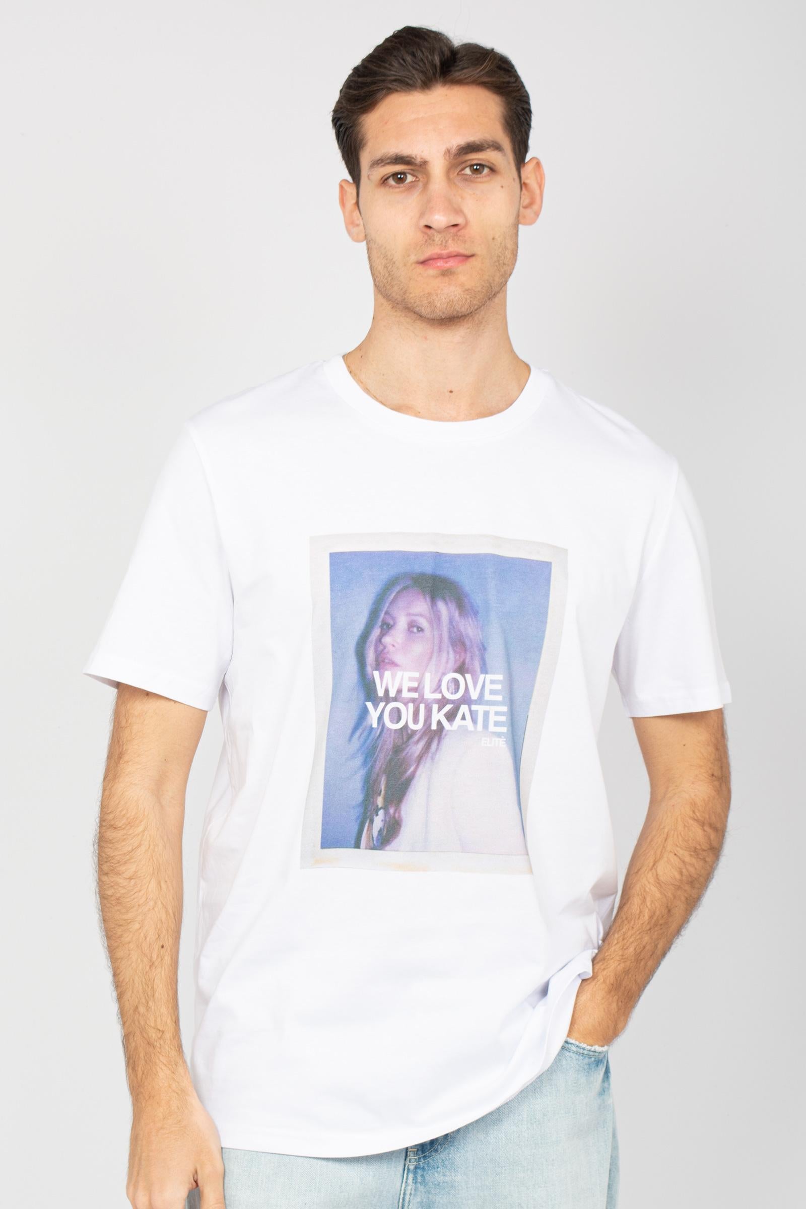 t-shirt in cotone con stampa models UTEE811YOU WHT ELITE 