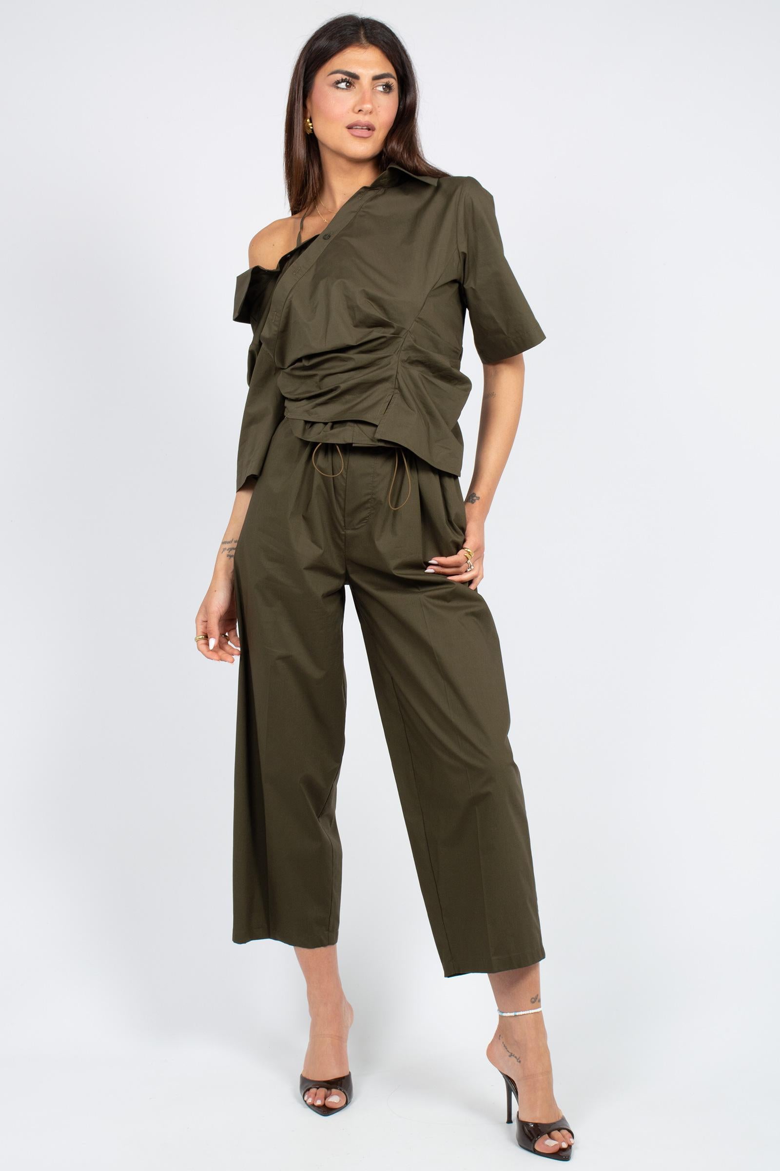 pantalone in cotone con coulisse 'shirley' P6SJ09 S92 ERIKA CAVALLINI 