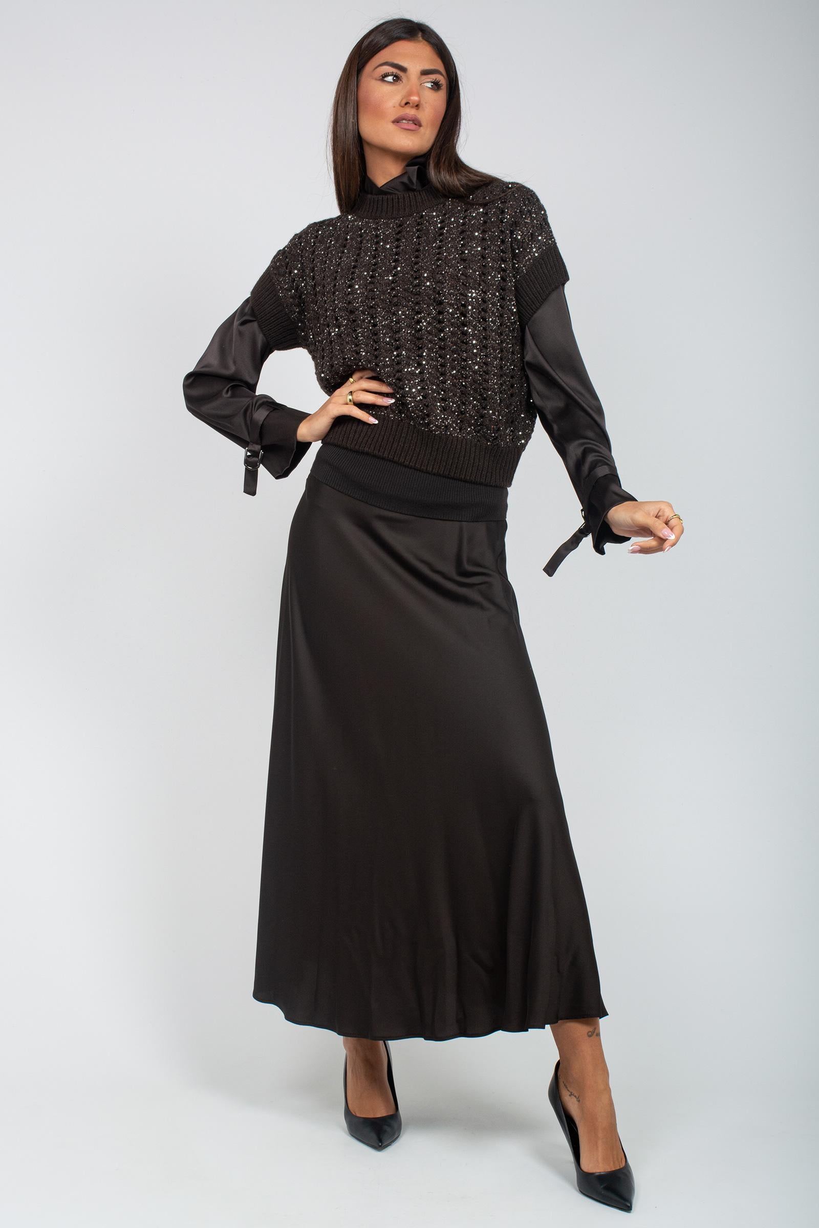 gilet con trecce e cristalli 61185 20 D.EXTERIOR 