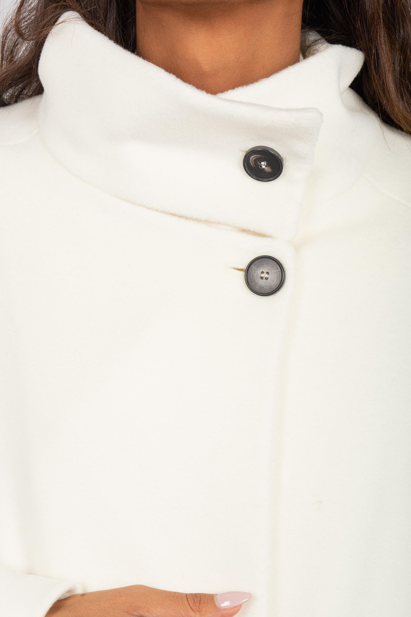 cappotto con collo alto in panno di lana A26032000 201 MOUCHE 