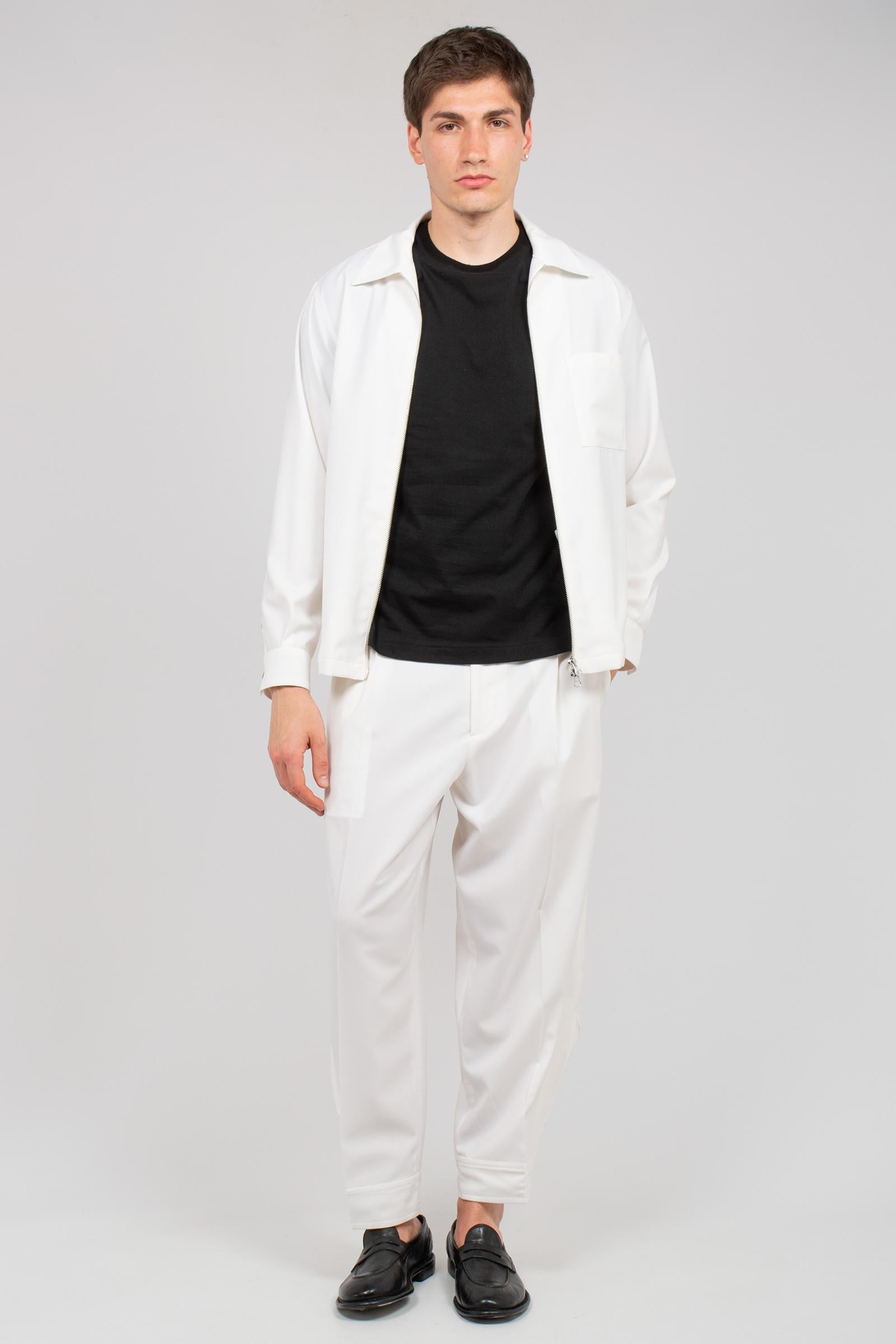 pantalone con bottoni sul fondo 'peter' PETERSMPS26 BIANCO BE ABLE 