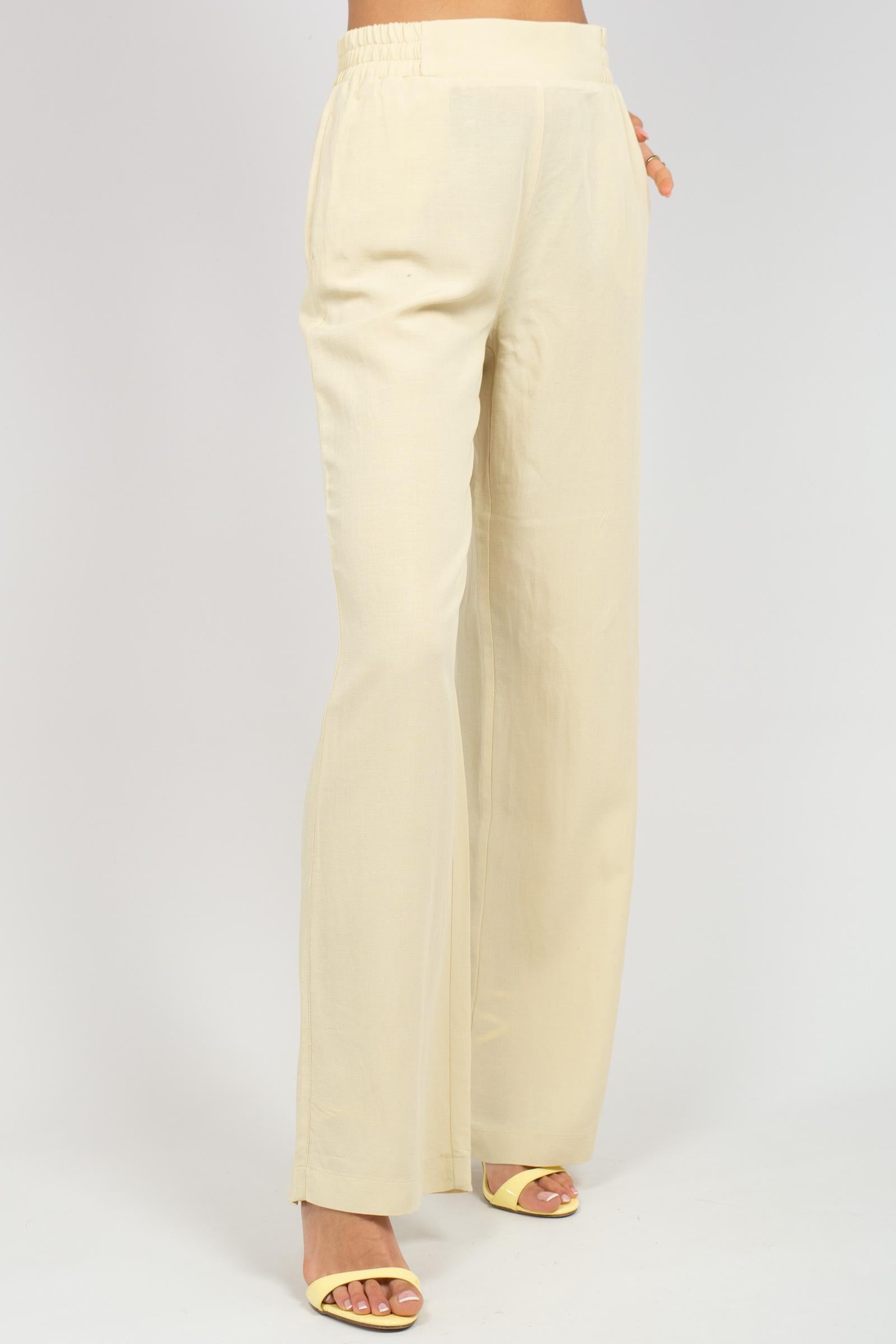 pantalone in misto viscosa e lino P004R008917N 02 DIANA GALLESI 