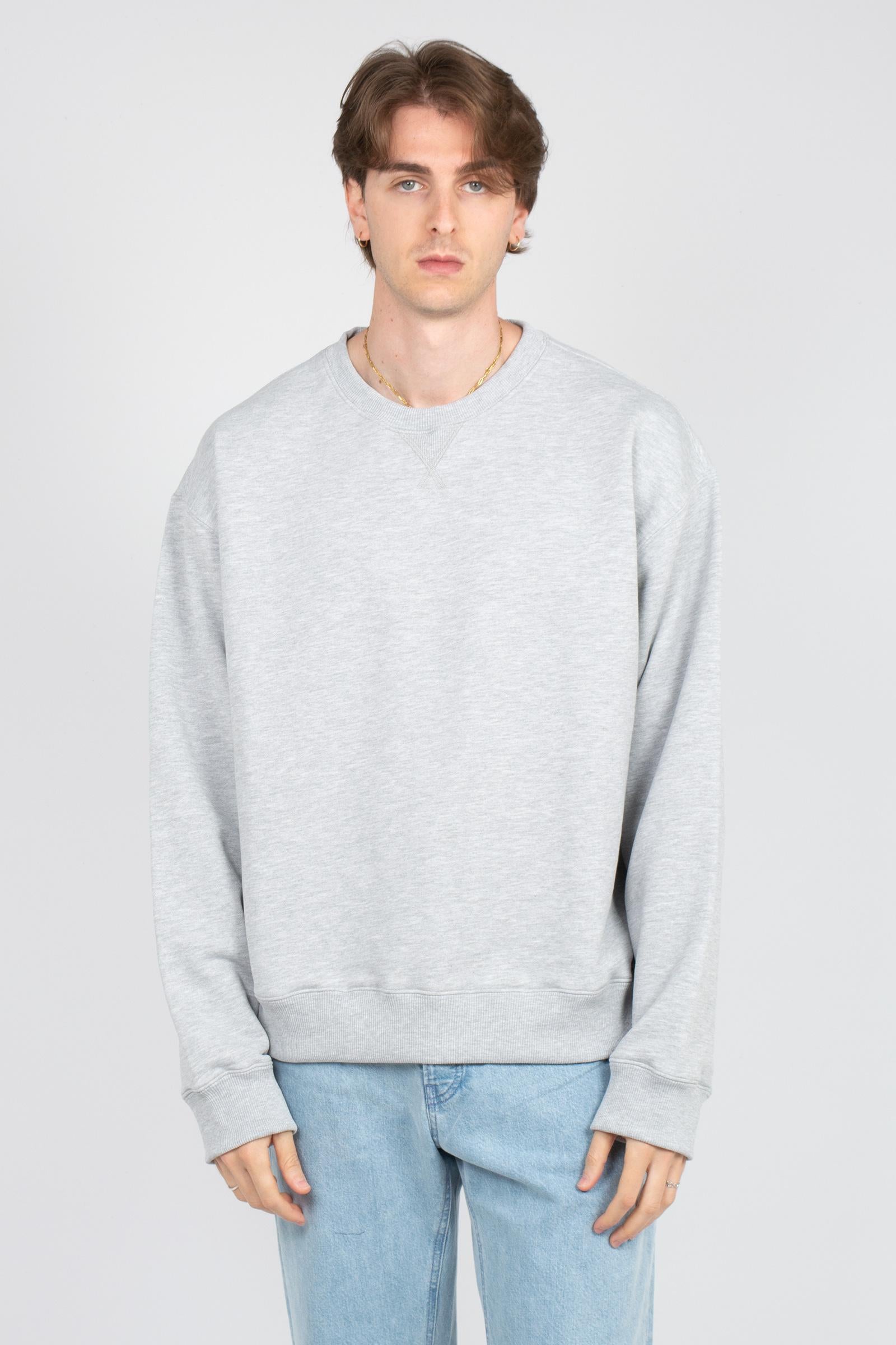 felpa girocollo in cotone B6AB0004 GRIGIO AMARANTO 