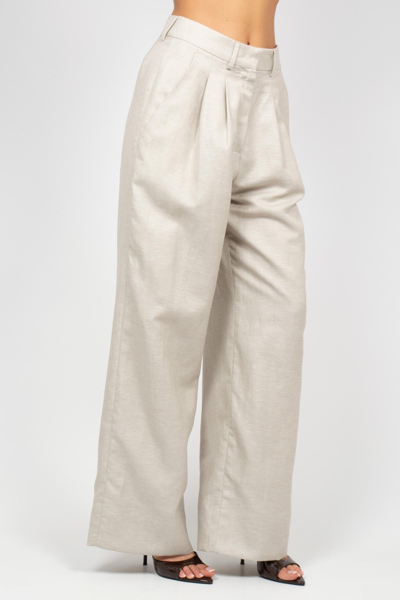 Pantalone in misto lana e lino 'francoise' CDVSFKZ00STD SD810020 PT TORINO 