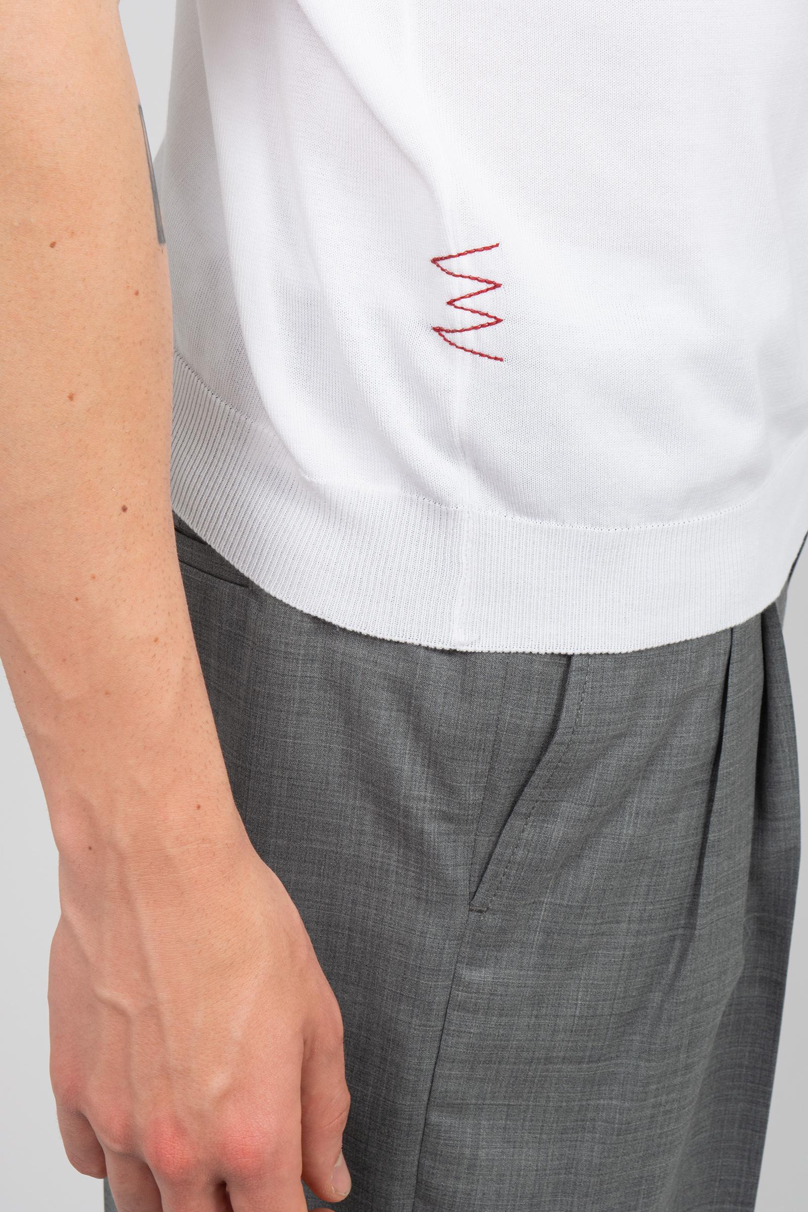 polo in cotone B9AB0051 BIANCO AMARANTO 