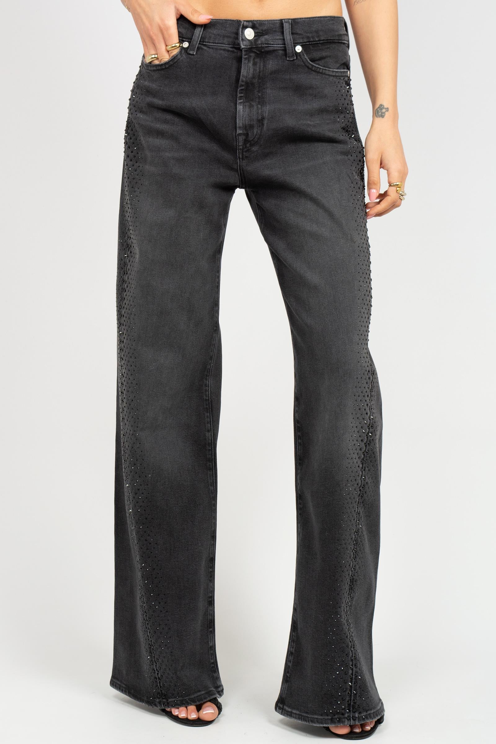 denim oversize con cristalli 'lotta' 7UX1SC32 BOTTOMLINE 7 FOR ALL MANKIND 