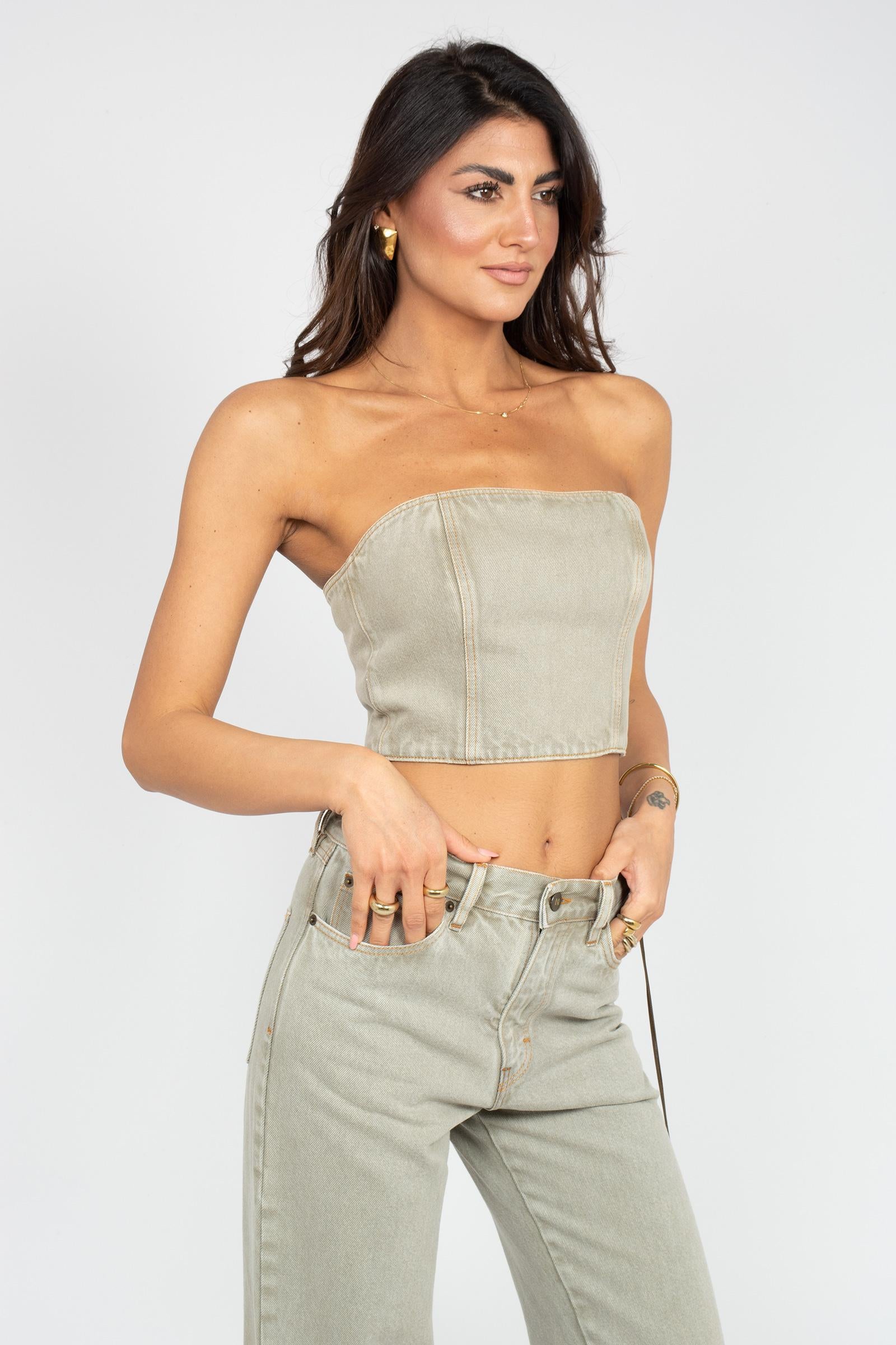 bustier in denim 0326141 SABBIA NOEL MAGGINI 