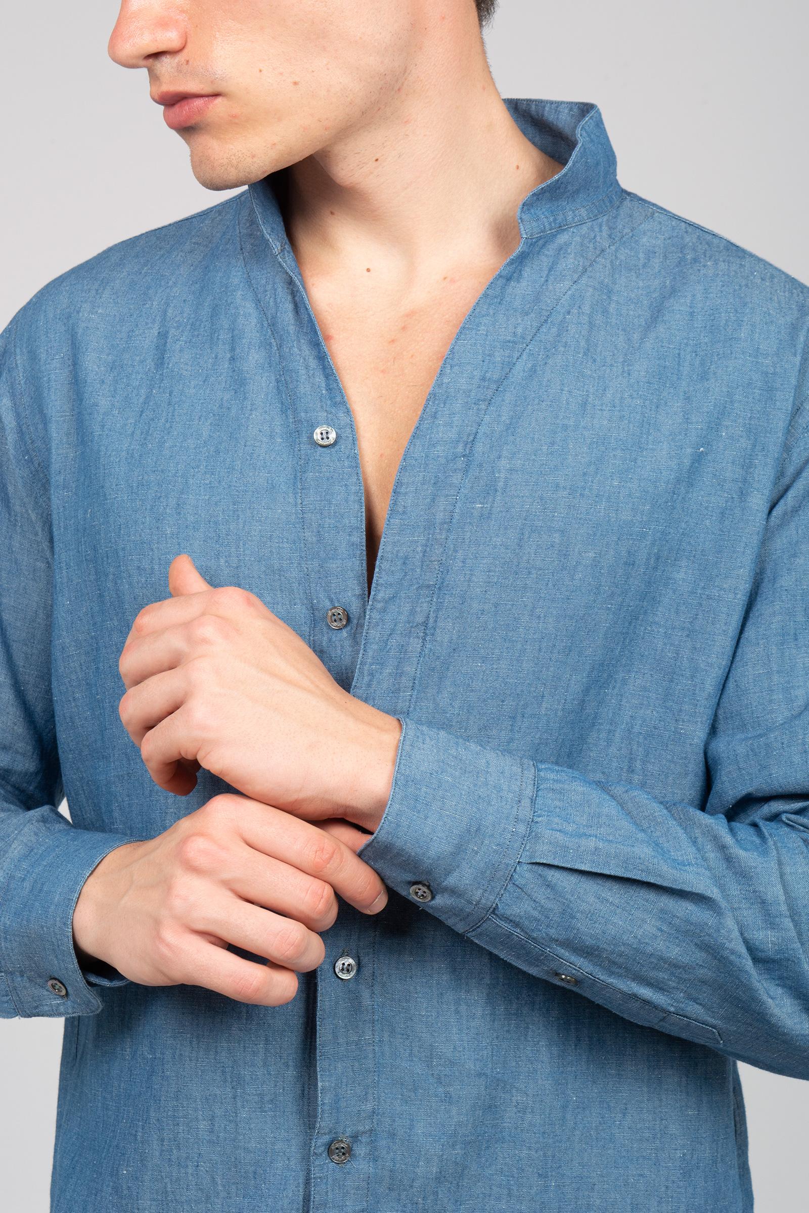camicia collo koreano in lino DS554SM1 750 DRUMOHR 