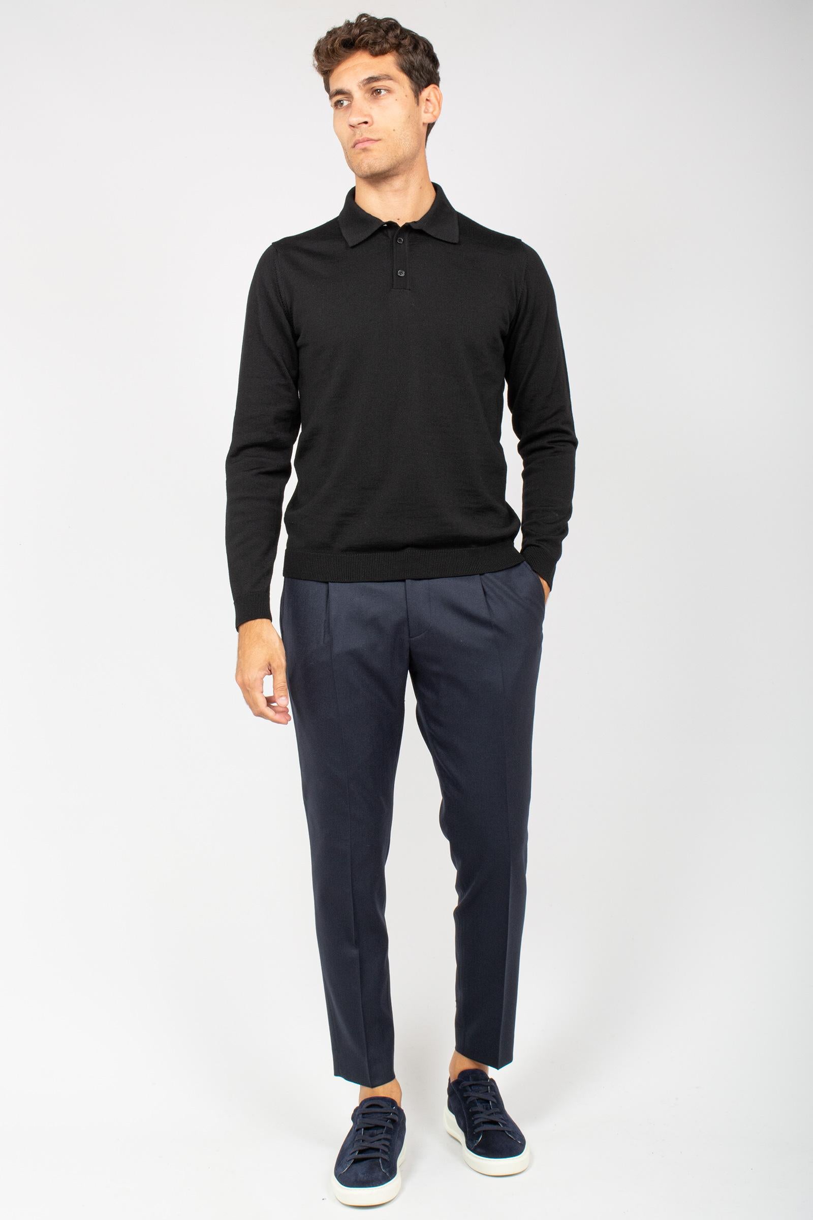 pantalone con coulisse in lana vergine 'riccardo' RICCARDOCCWFS NAVY BE ABLE 