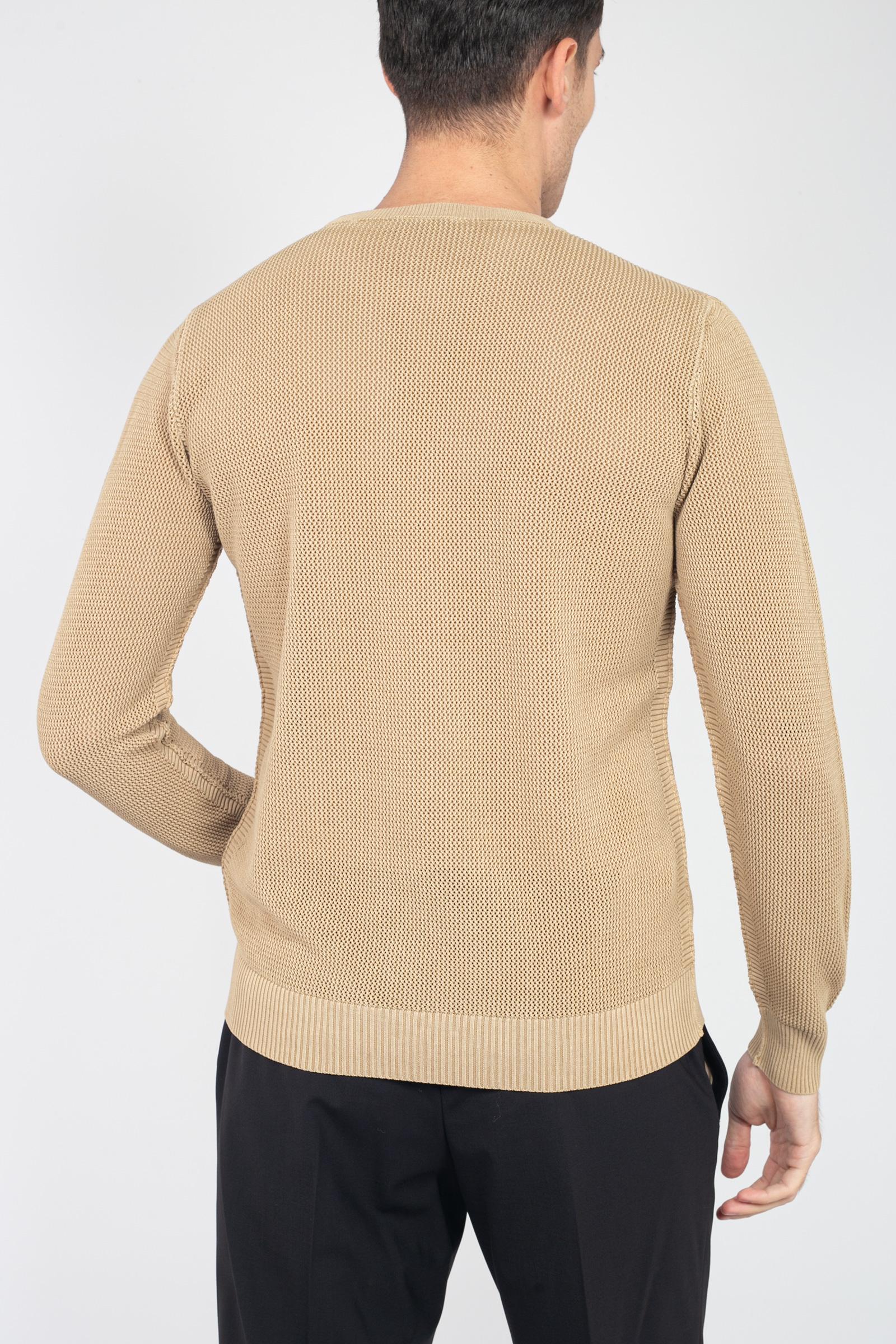 Girocollo in cotone effetto rete RB12101 05 ROBERTO COLLINA 