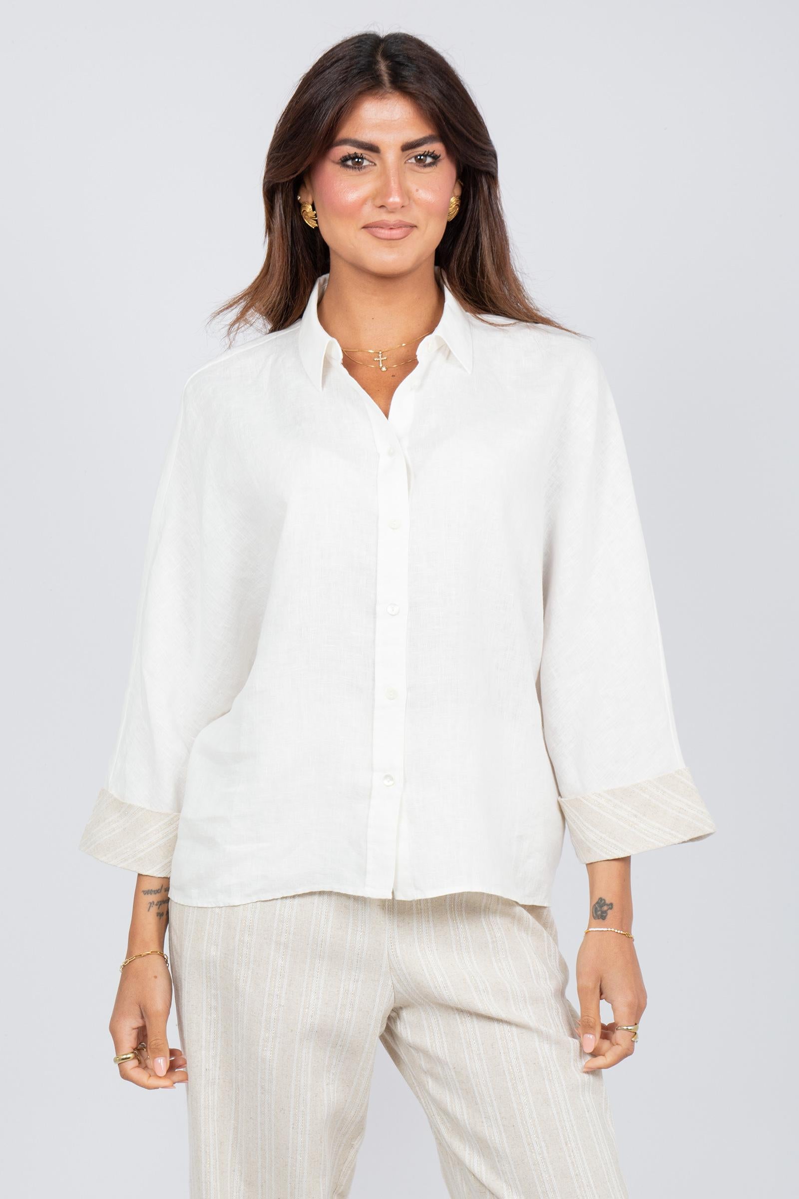 camicia kimono in lino SS260435154 111 PUROTATTO 