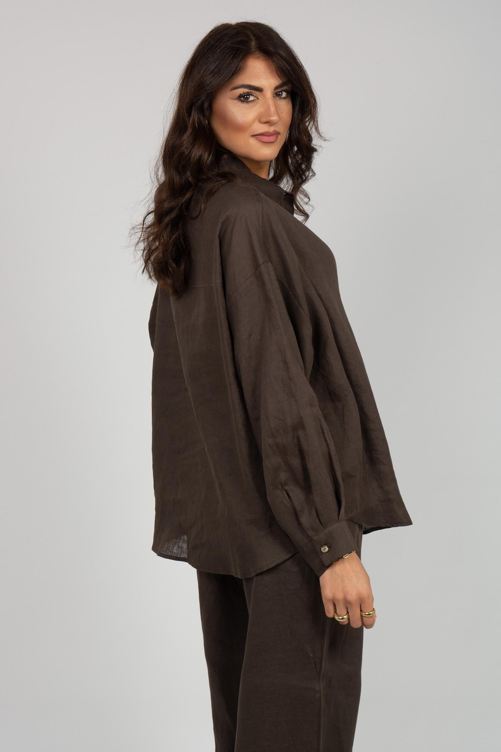 camicia in lino 5012R003101N 32 DIANA GALLESI 
