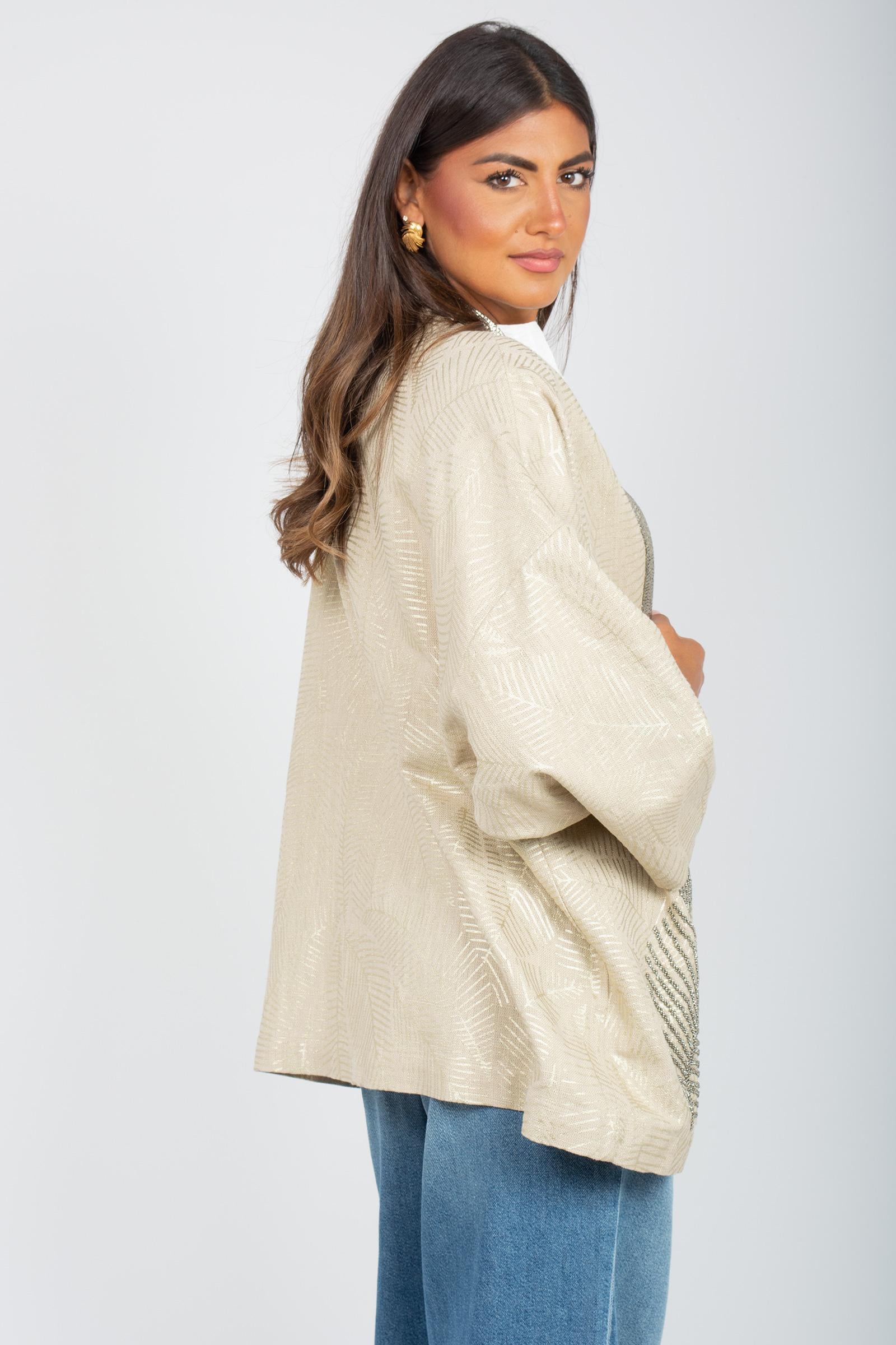 caban in misto lino ricamato GI089450780085 011 SEVENTY 