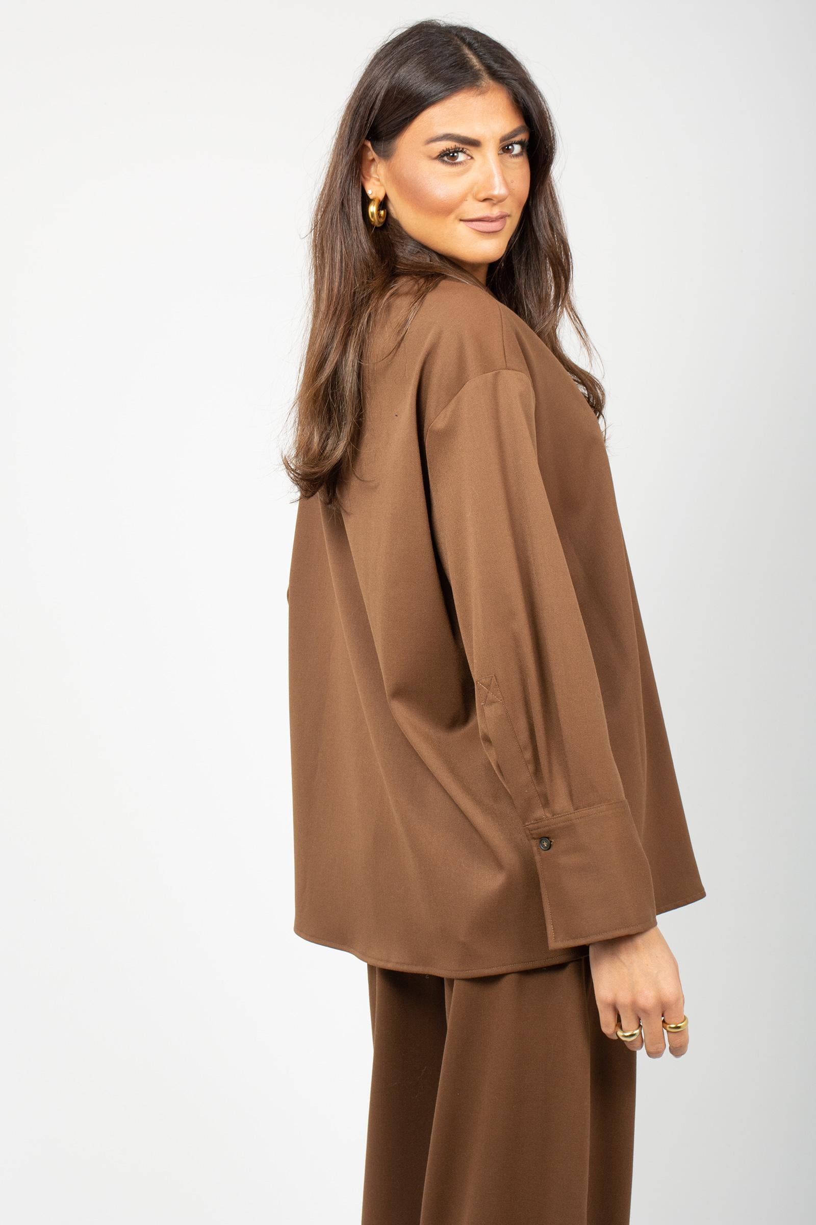 camicia in misto lana 'angelica' P5WH09 U69 ERIKA CAVALLINI 