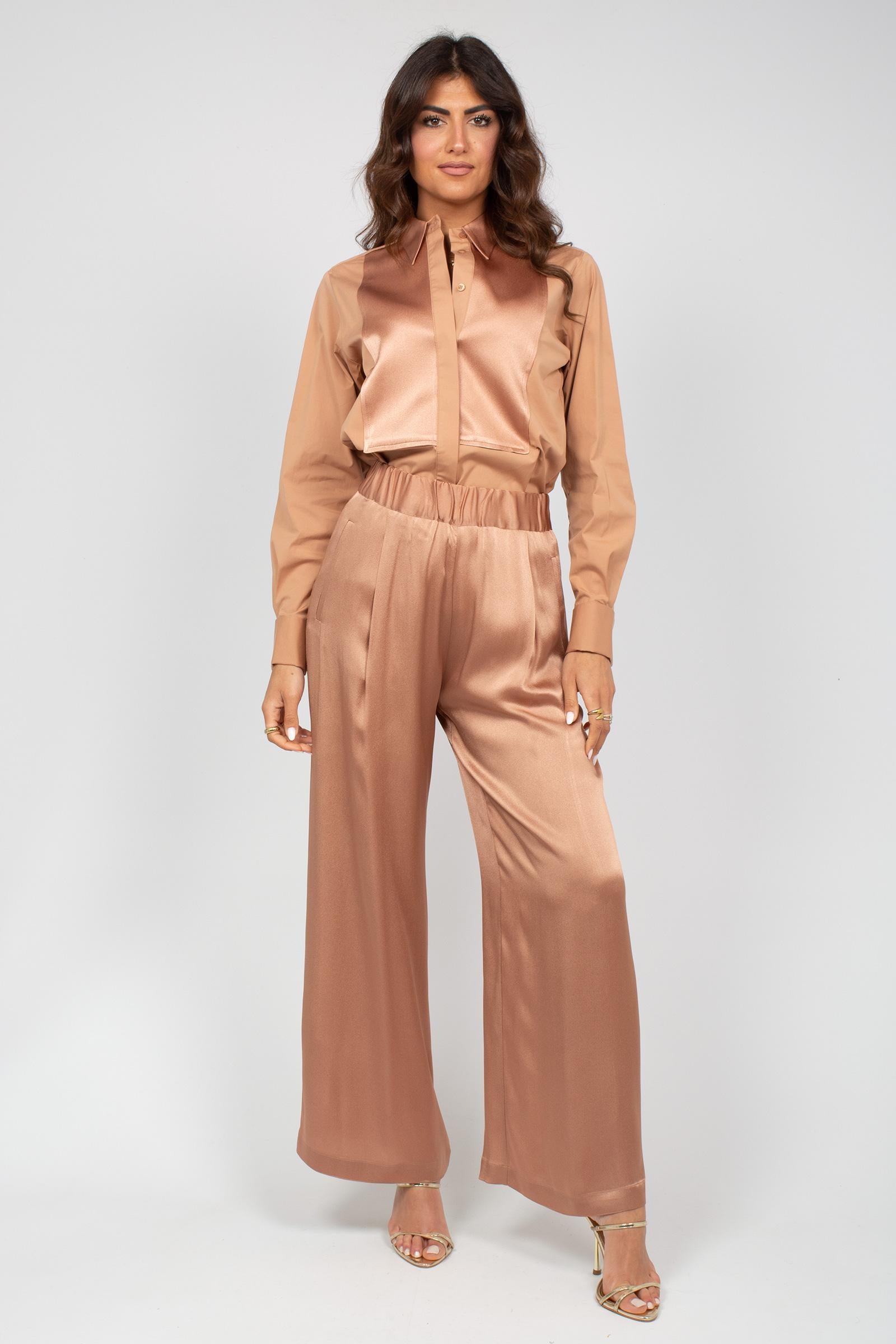pantalone in raso 'jhonny' Y6SM35 E34 SEMICOUTURE 