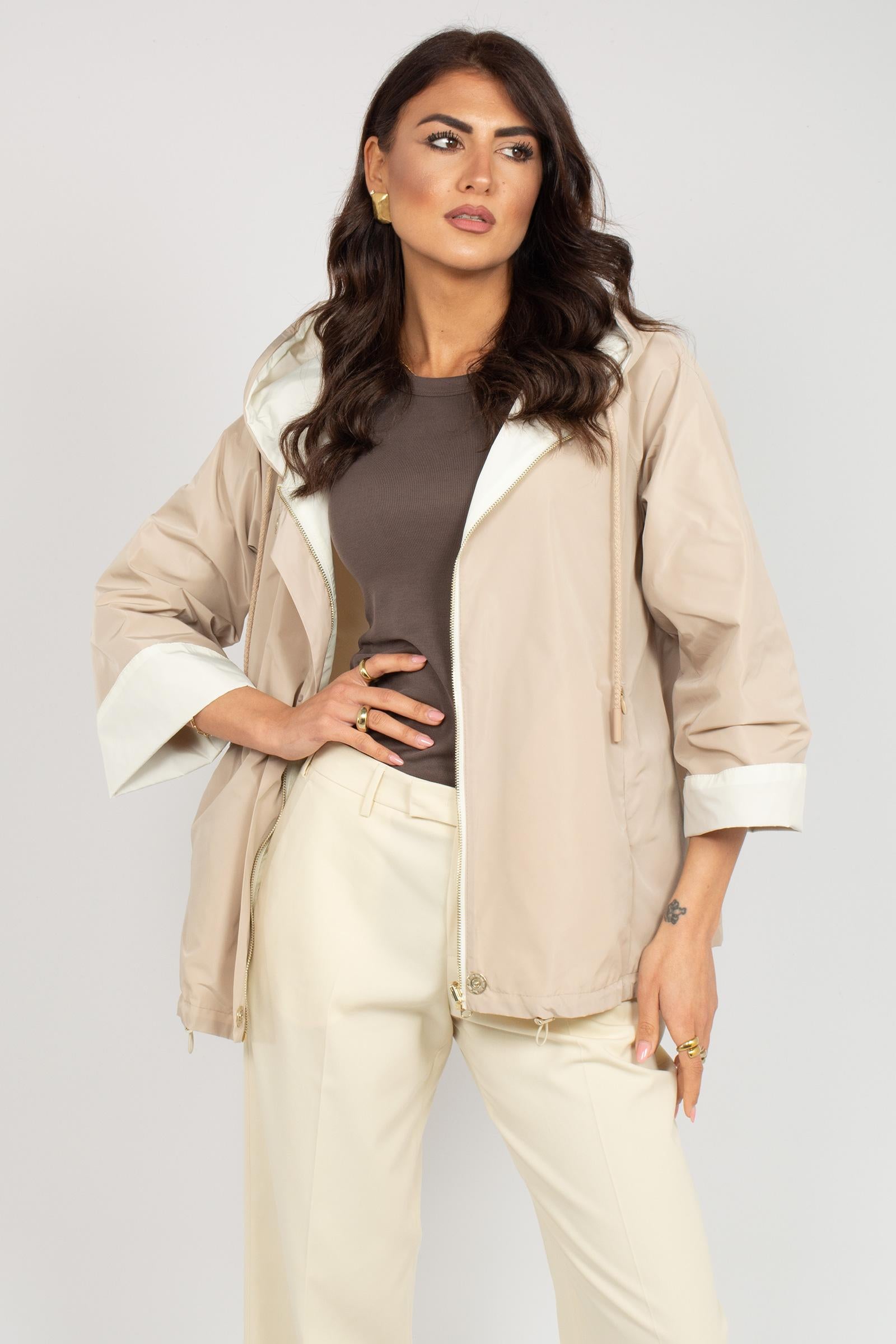 piumino leggero con cappuccio GB110JAZZ BEIGE SANGERMANO 