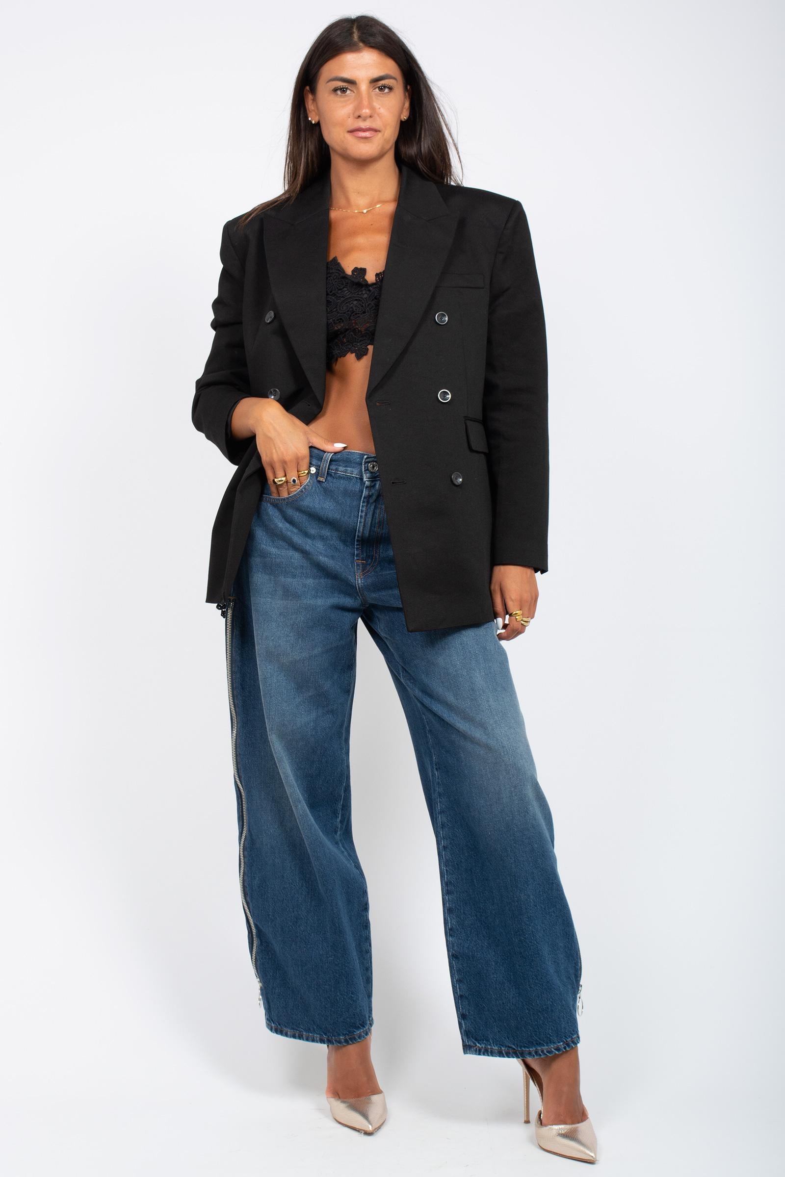 Giacca oversize in misto cotone 7N106A14 BLK 7 FOR ALL MANKIND 