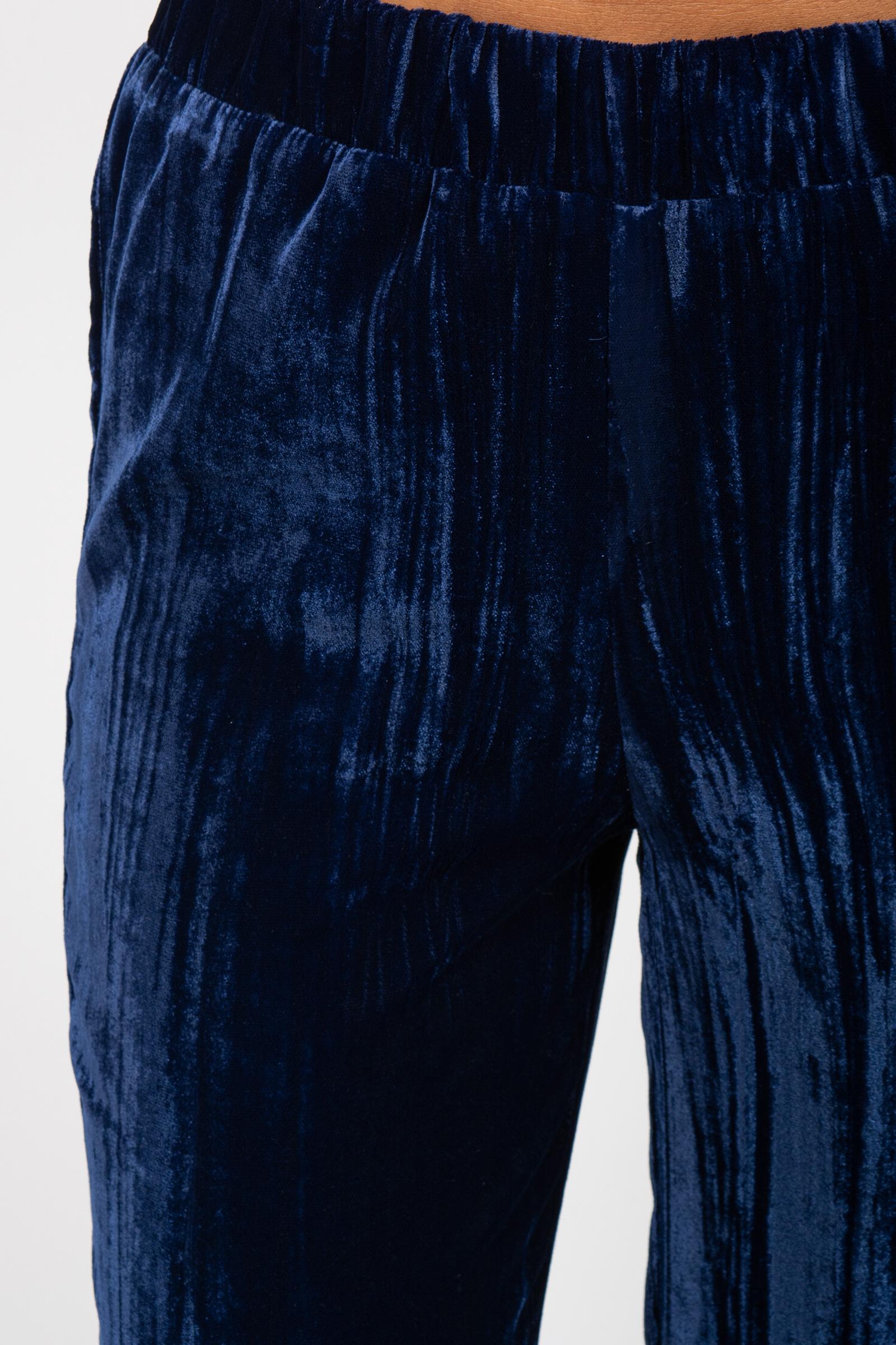 pantalone in velluto striato P009LIONE BLU SANGERMANO 