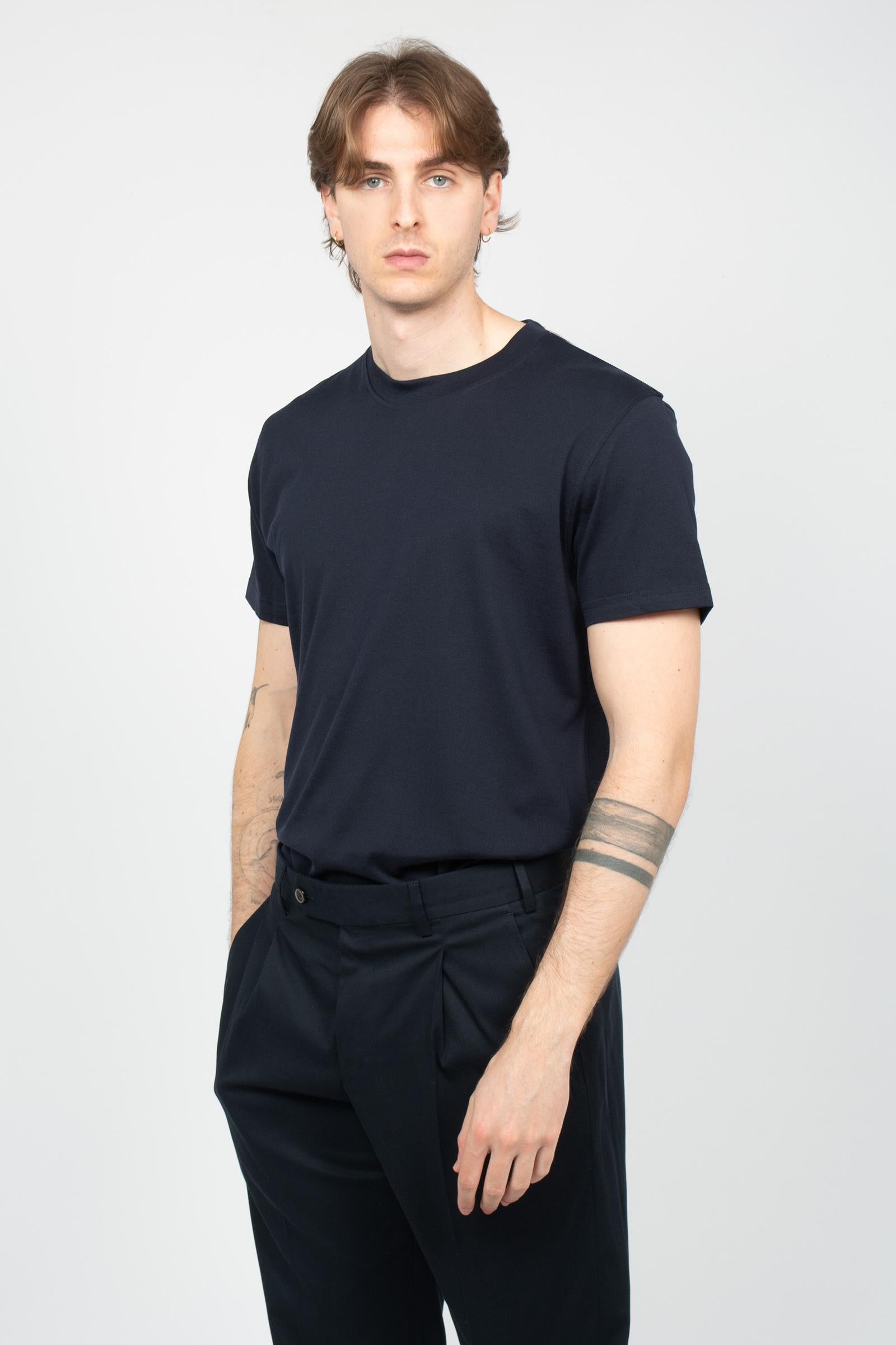 t-shirt in cotone e seta TL5STM050LEL 01CD0360 PT TORINO 