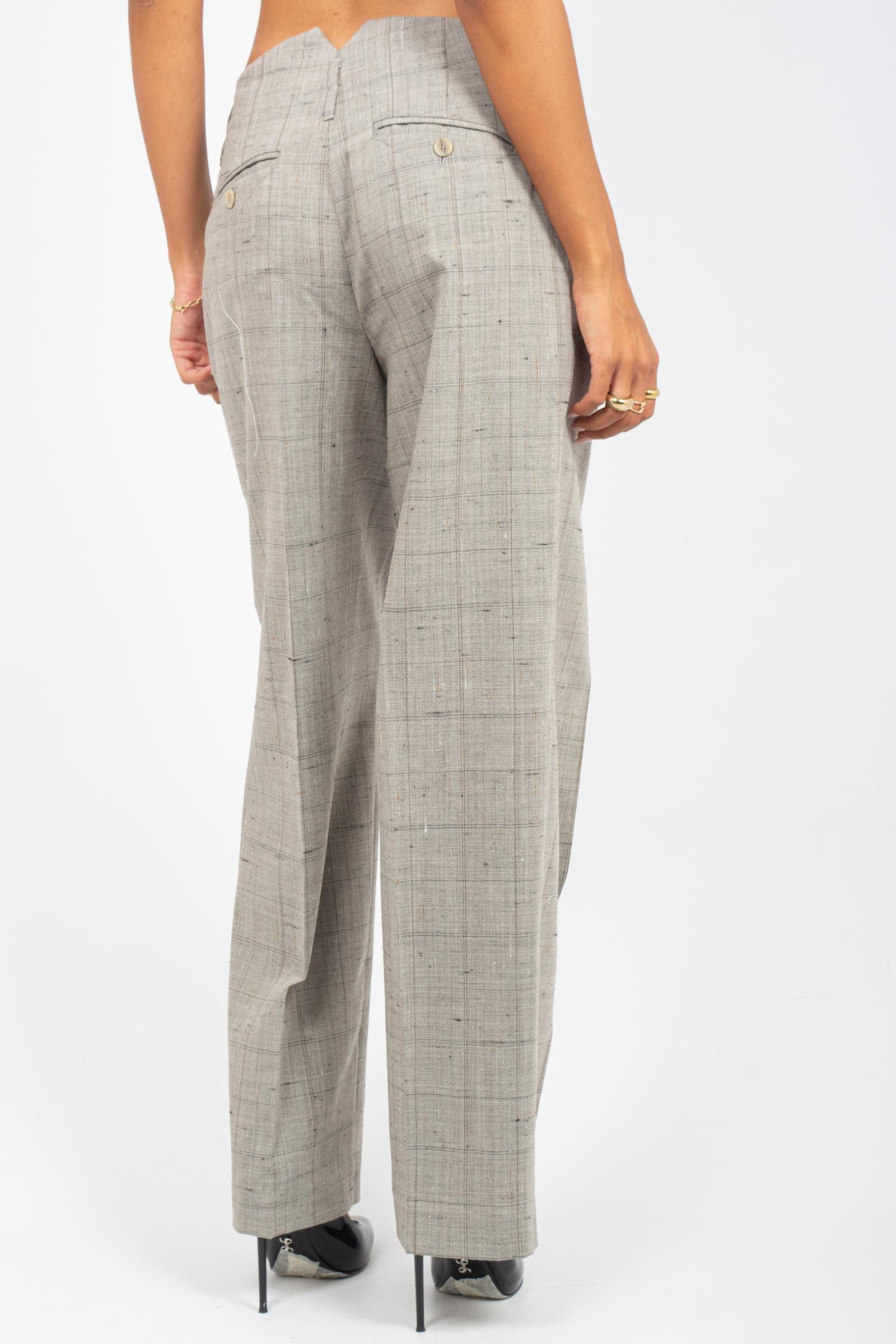 pantalone check in lana 'shelby' Y5WM11 54CHK SEMICOUTURE 