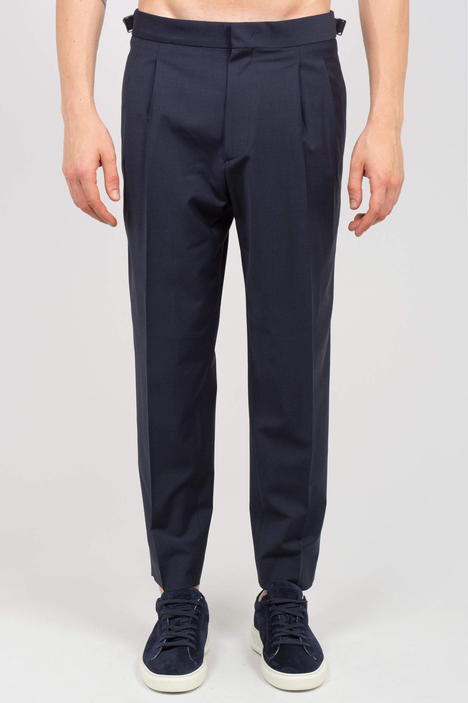 pantalone con pince in fresco lana 'roy' ROYTBCMS26 BLUSCURO BE ABLE 