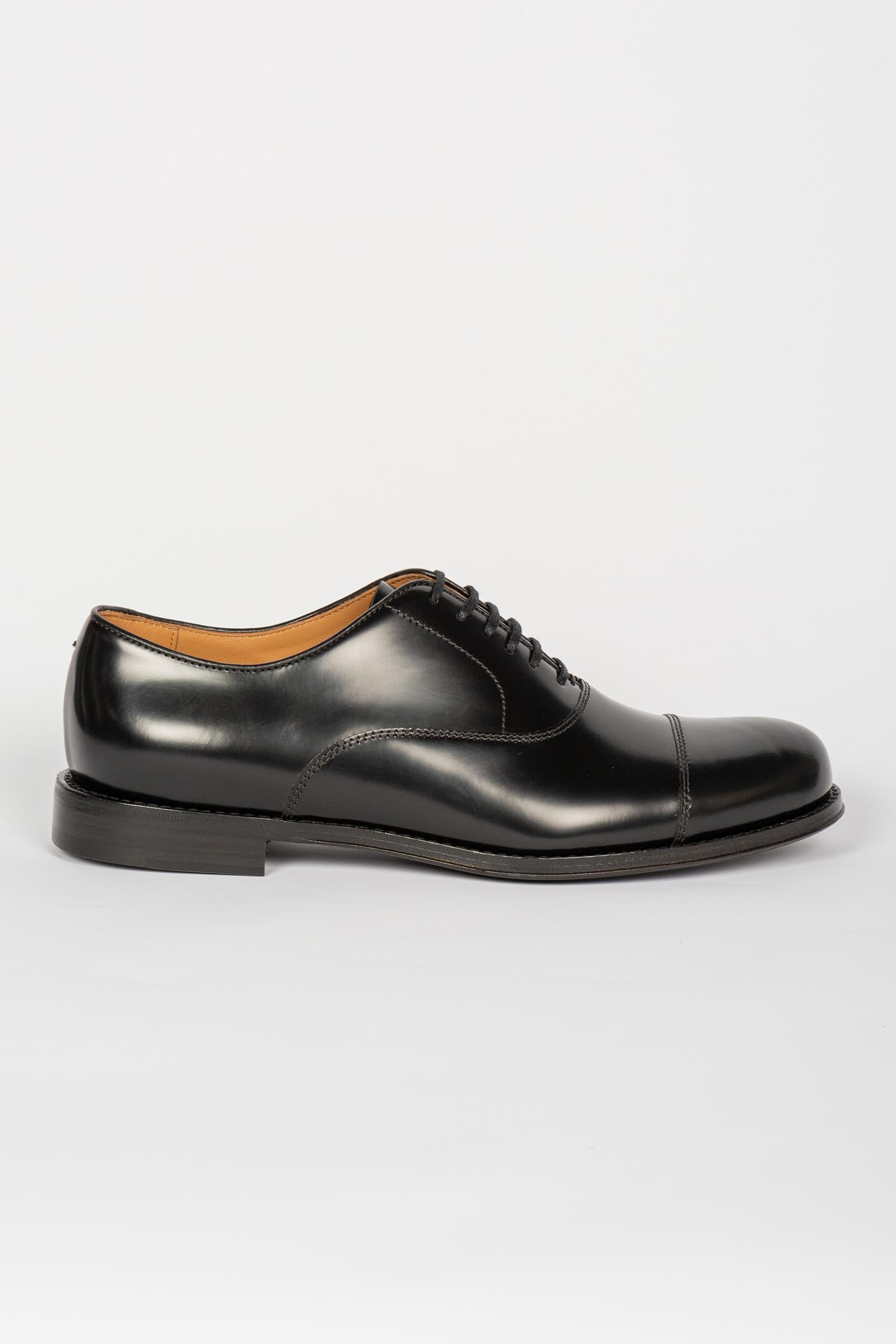 stringata francese in pelle 29006ANTICK NERO LO.WHITE 
